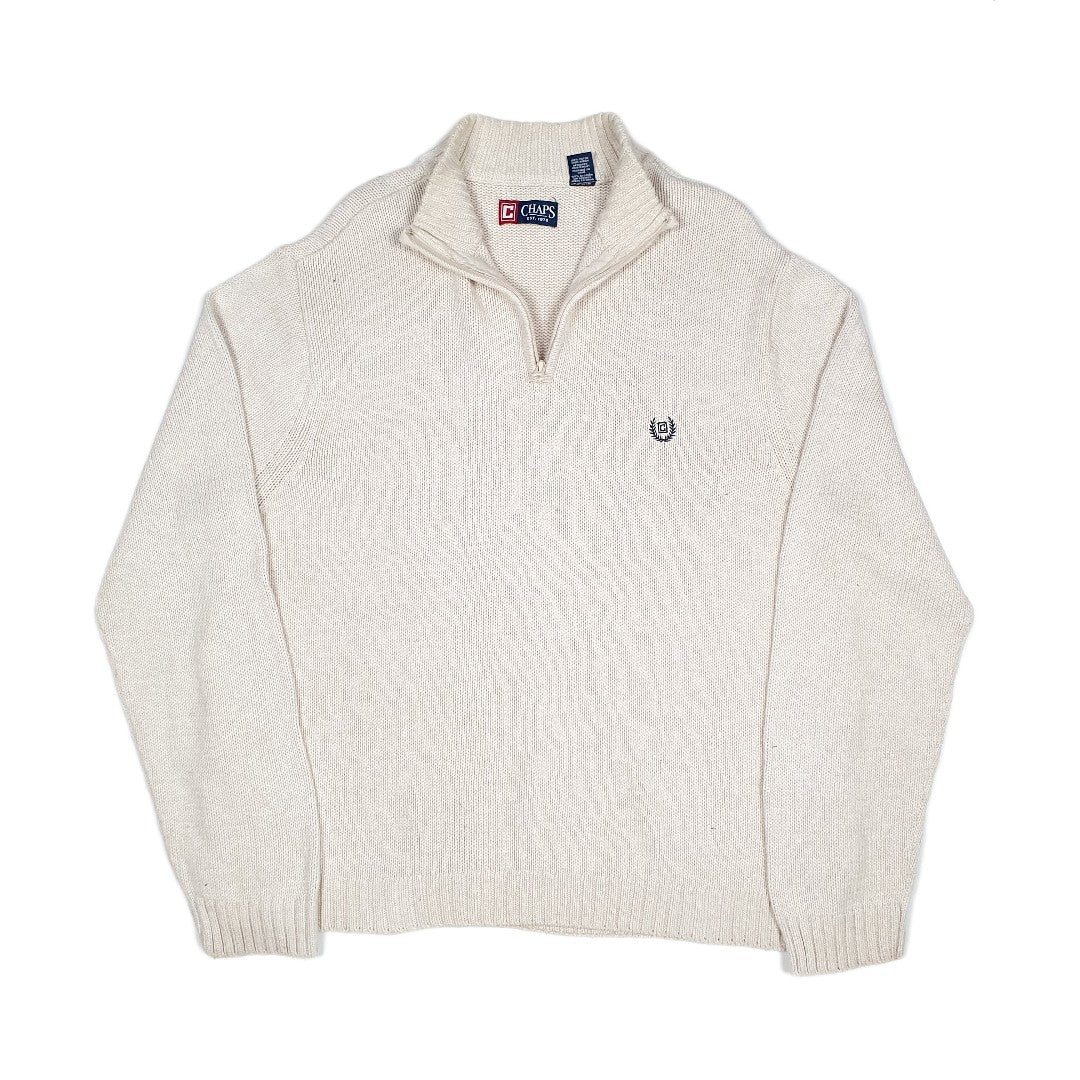 Beige Chaps Quarter Zip Jumper