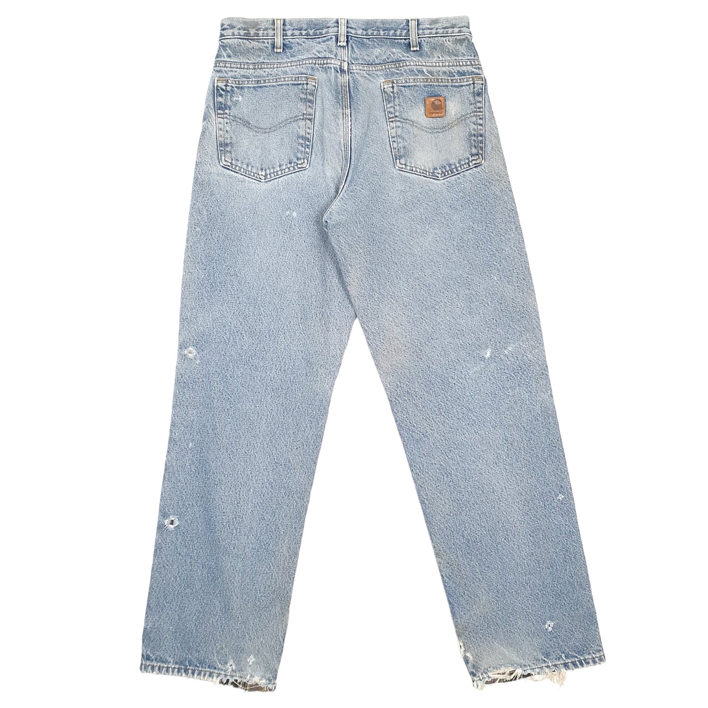 Mens Blue Carhartt Relaxed Lined Insulated Winter Thermal Casual JeansW32 L32