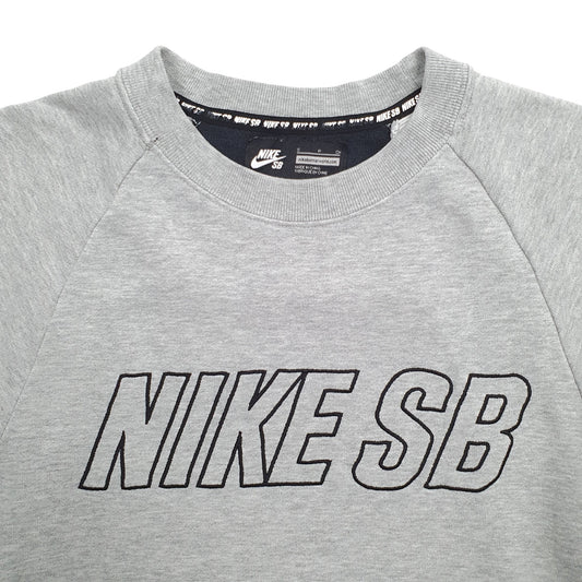 Mens Grey Nike Skateboarding Spellout Crewneck Jumper