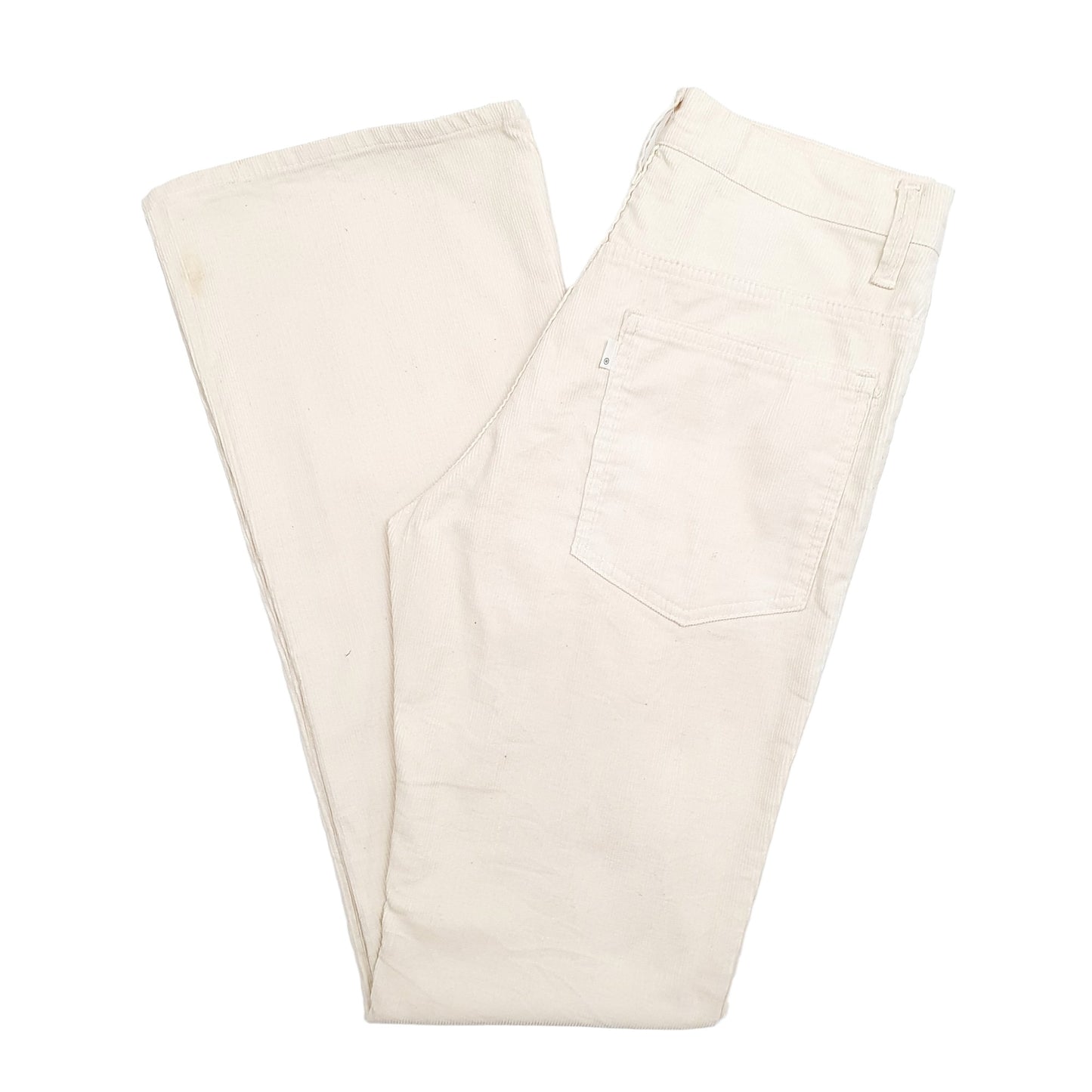 Womens Cream Levis USA Made 1980s Corduroy Trousers