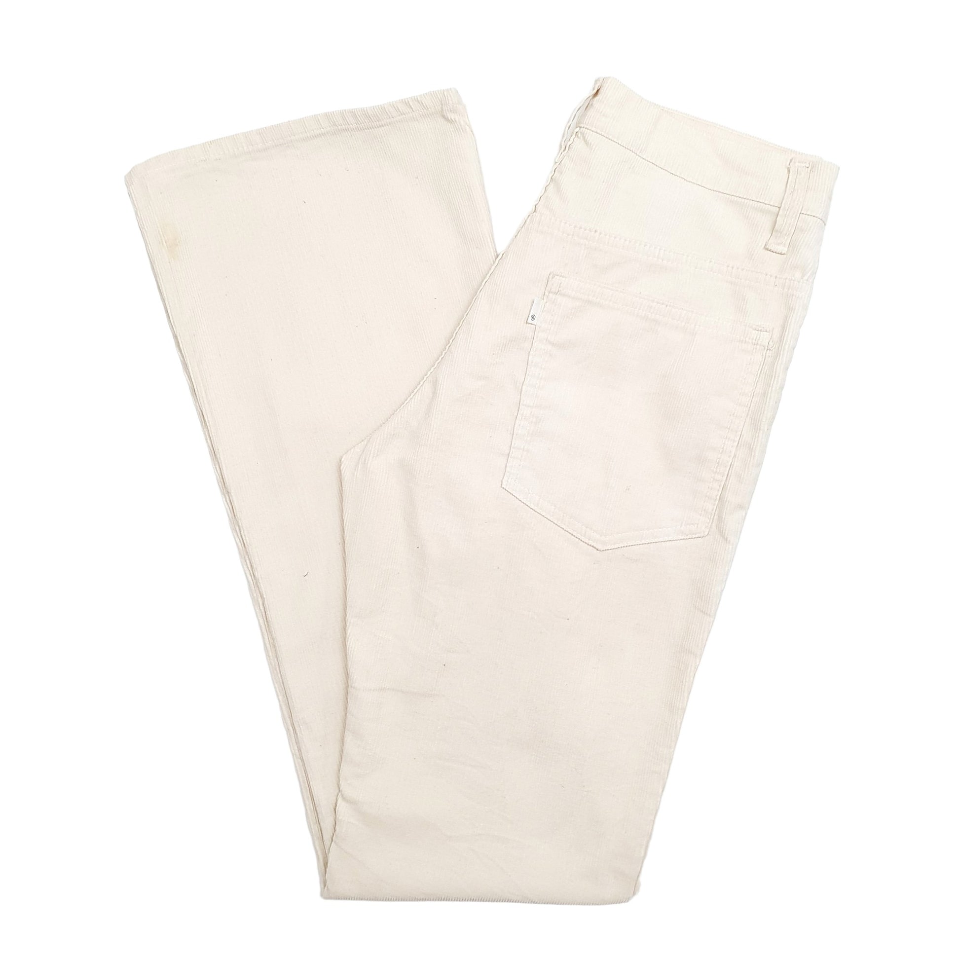 Womens Cream Levis USA Made 1980s Corduroy Trousers