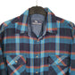 Steeplechase Flannel Shacket Long Sleeve Regular Fit Check Shirt Navy