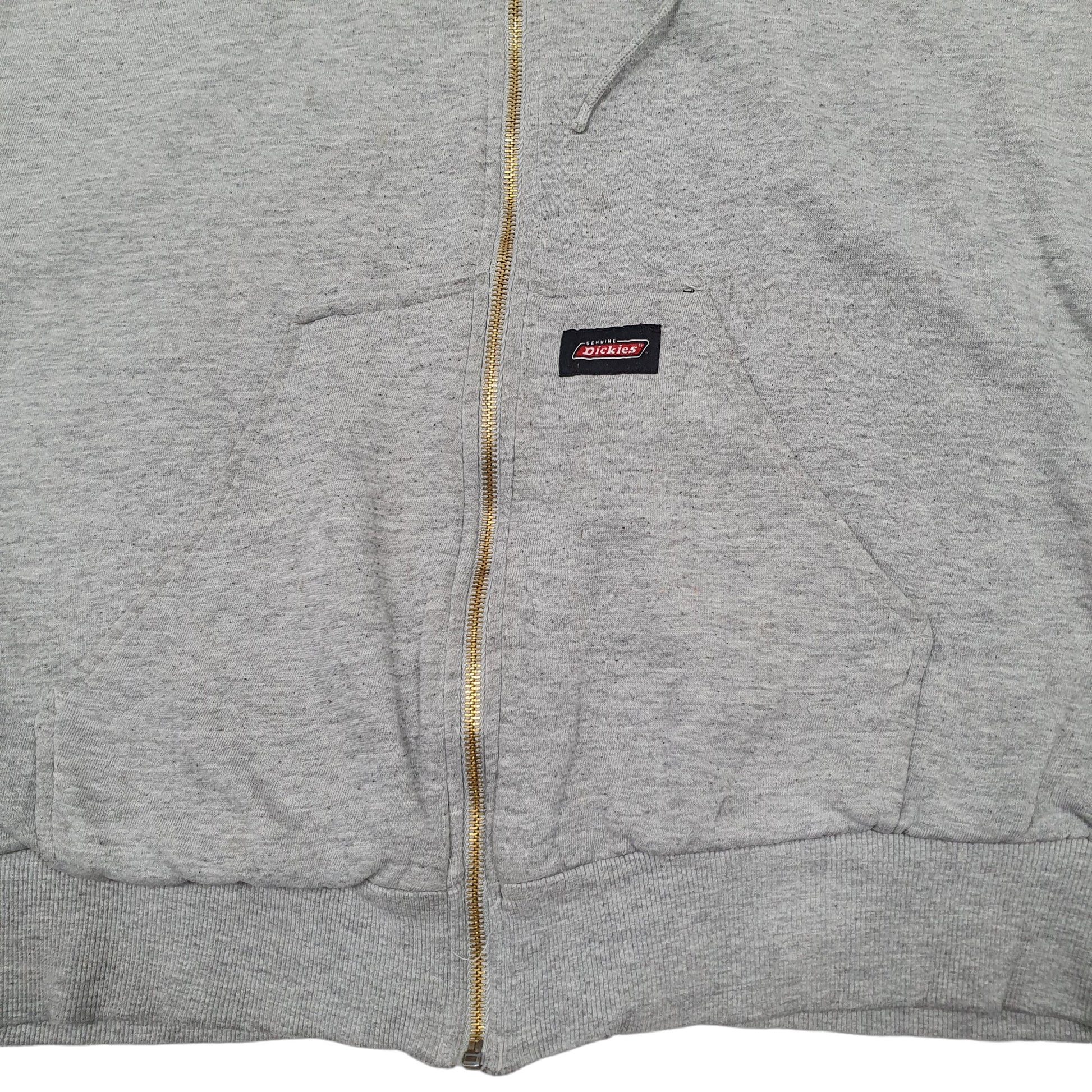 Mens Grey Dickies Hoodie Full Zip Jumper