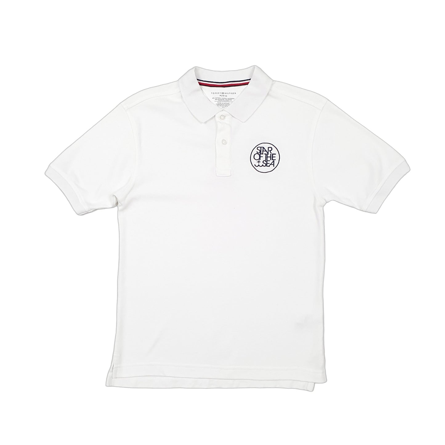 Womens White Tommy Hilfiger Yachting Sailing Short Sleeve Polo Shirt