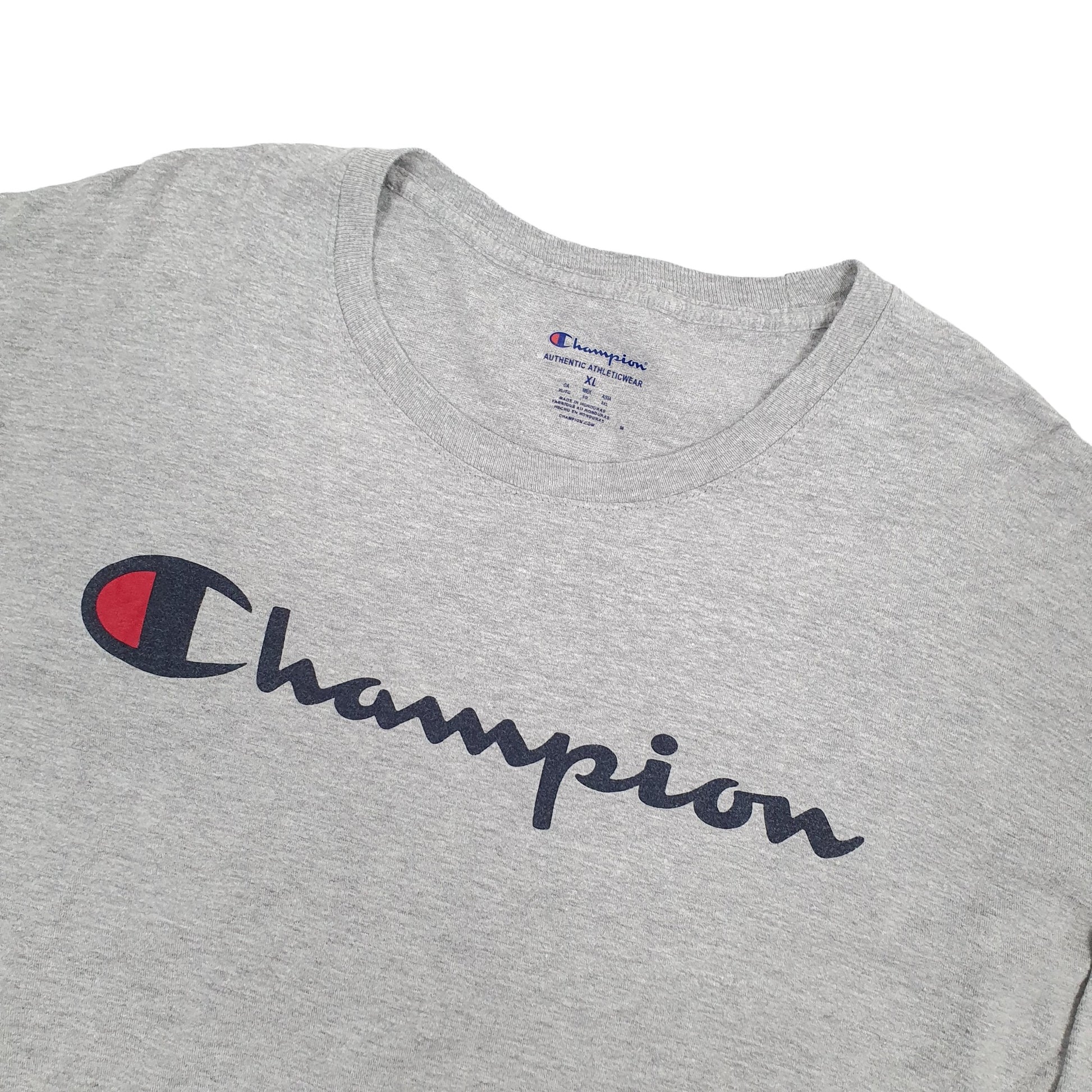 Champion Spellout Long Sleeve T Shirt Grey