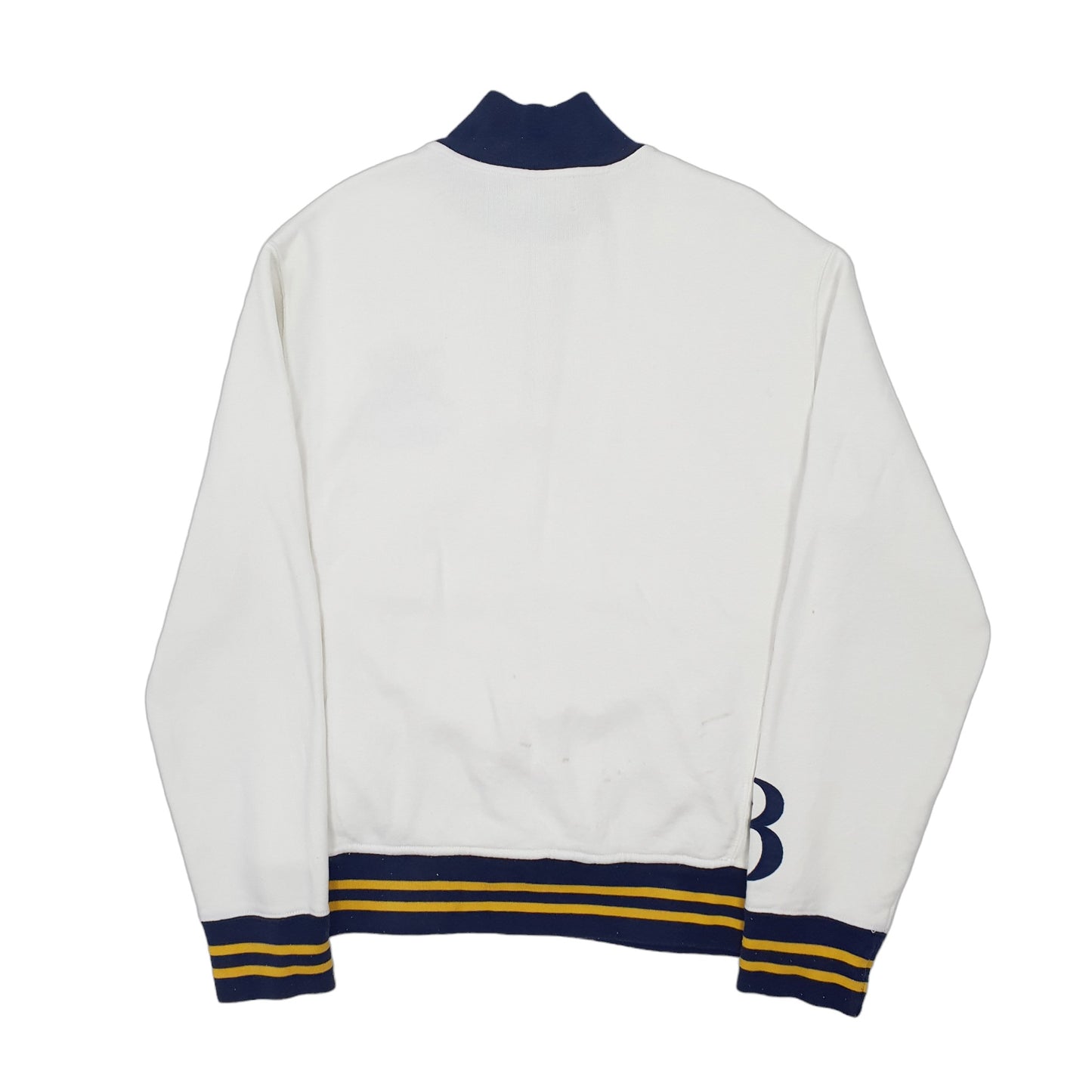 Mens White Polo Ralph Lauren Cricket Club Vintage Quarter Zip Jumper