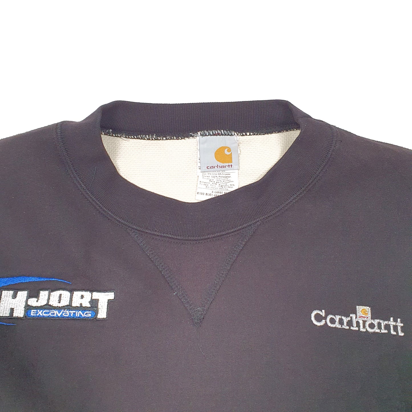 Mens Black Carhartt Thermal Lined Excavating Crewneck Jumper