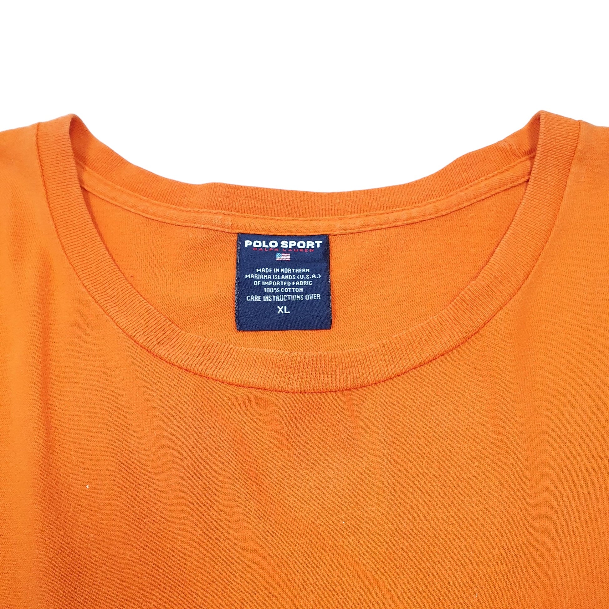 Mens Orange Polo Ralph Lauren Sport Long Sleeve T Shirt