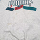 Mens Grey Puma Vintage Raglan 80s 90s Spellout Crewneck Jumper