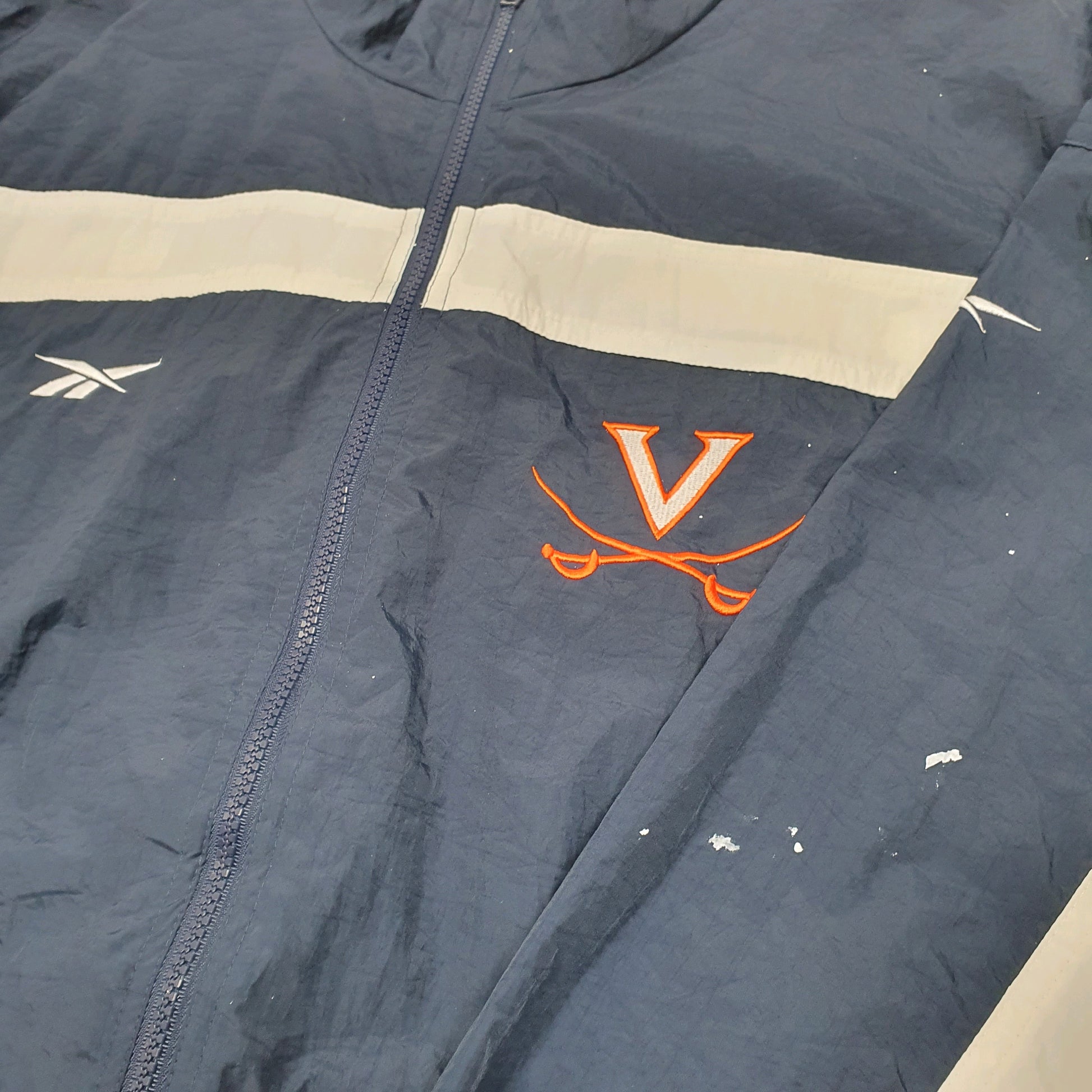 Mens Navy Reebok UVA Football University Of Virginia  Coat
