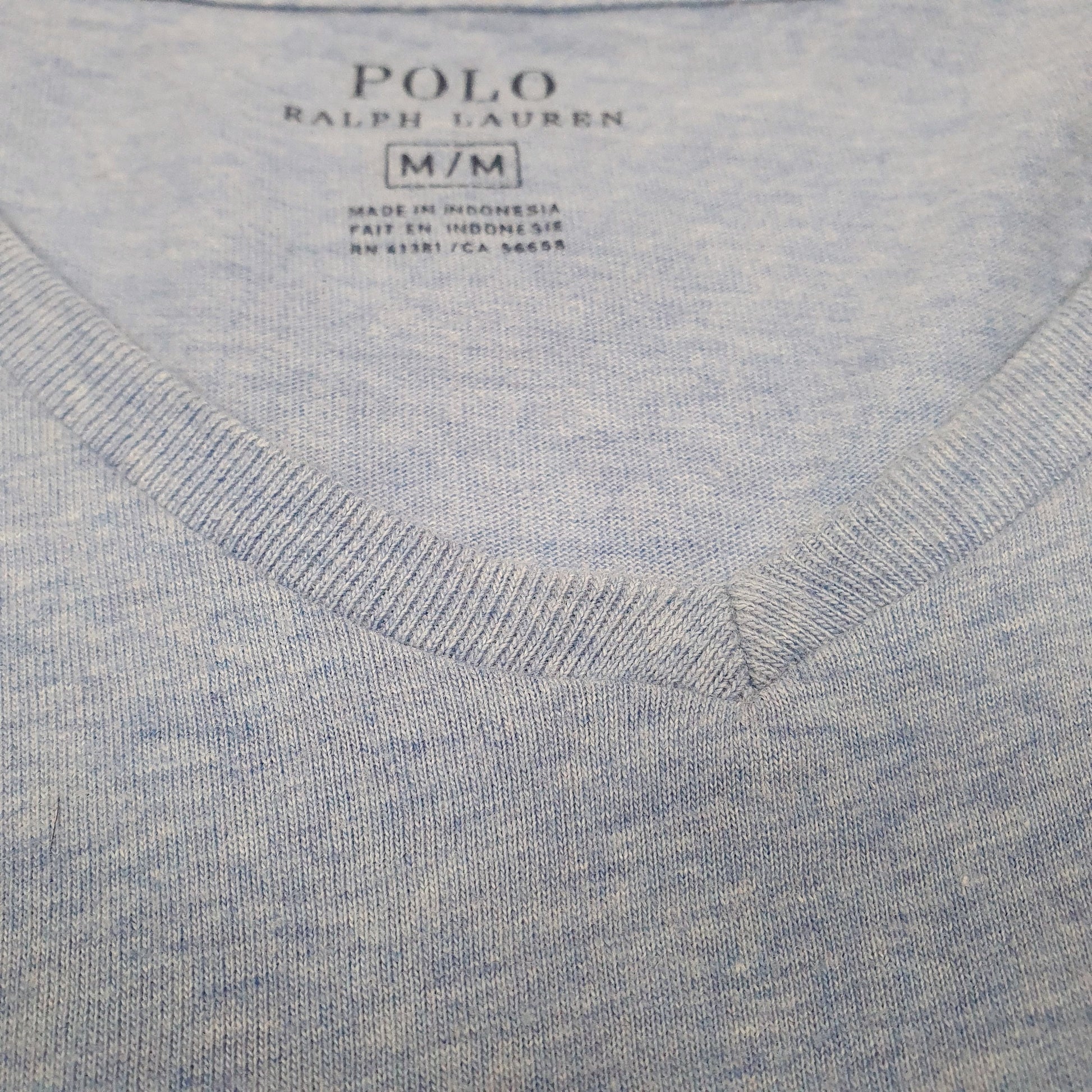Mens Blue Ralph Lauren V Neck Polo Short Sleeve T Shirt