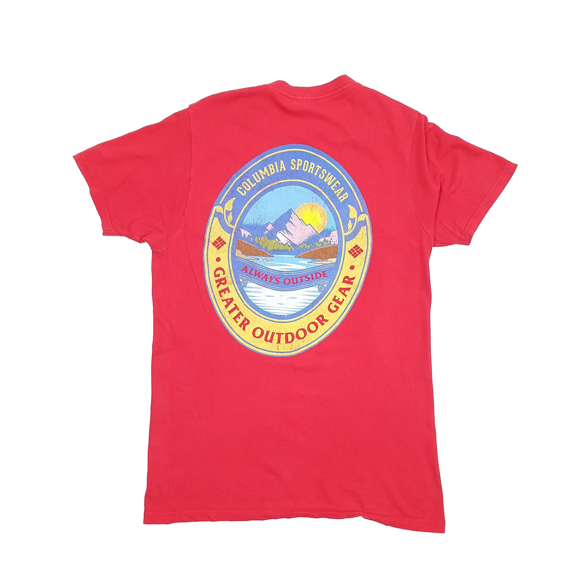 Mens Red Columbia Sportswear  Short Sleeve T Shirt
