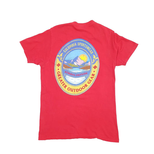 Mens Red Columbia Sportswear  Short Sleeve T Shirt