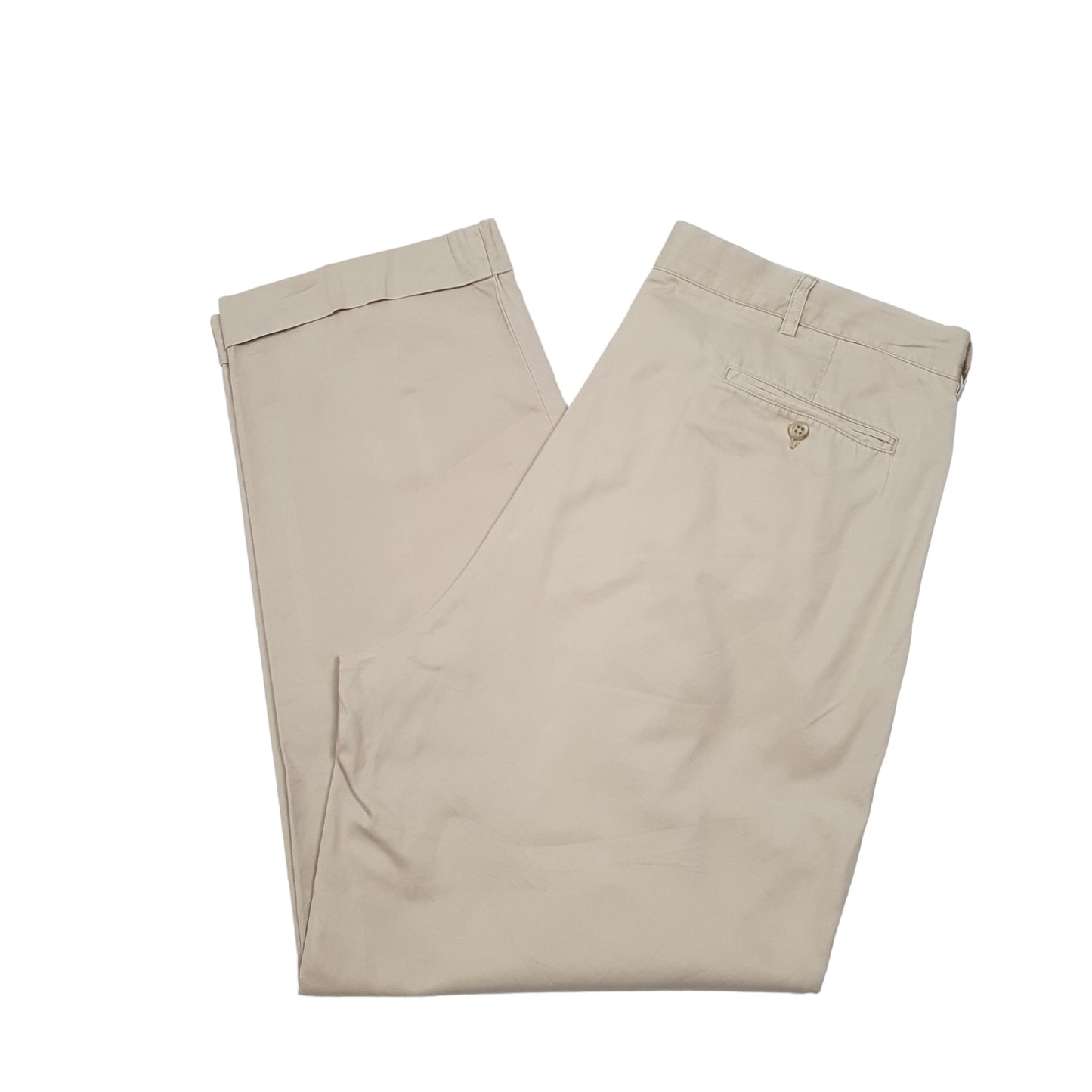 Mens Beige Polo Ralph Lauren Double Pleated Vintage Chino Trousers