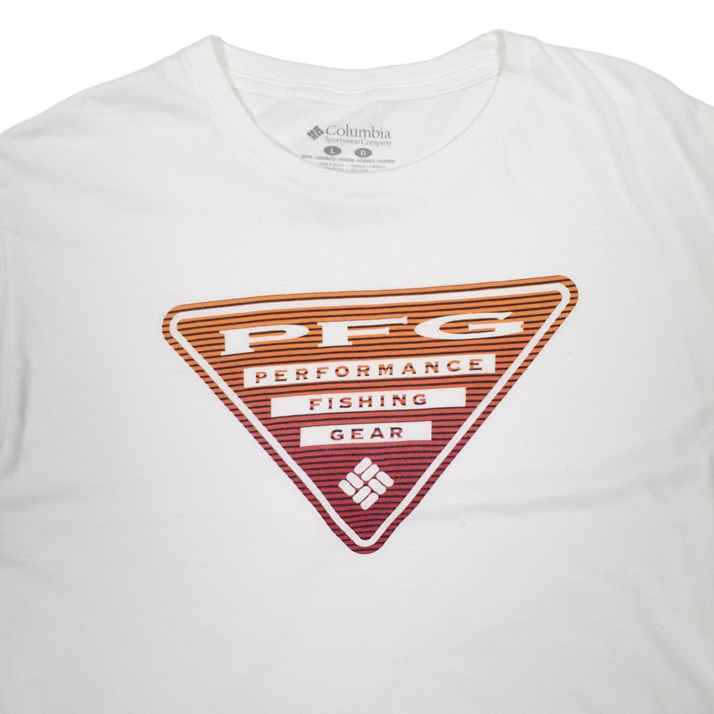 Mens White Columbia Sportswear  Short Sleeve T Shirt