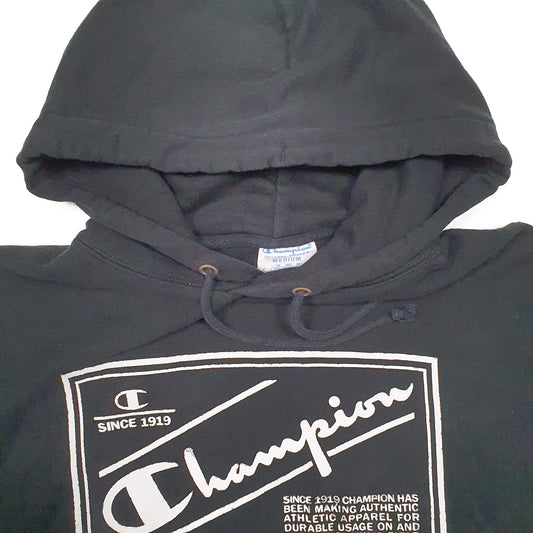 Mens Black Champion Reverse Weave Hoodie Jumper