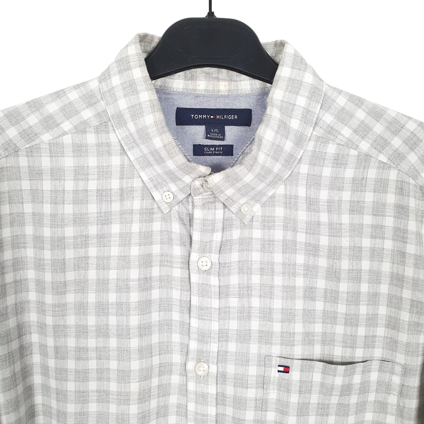 Tommy Hilfiger Long Sleeve Slim Fit Check Shirt Grey