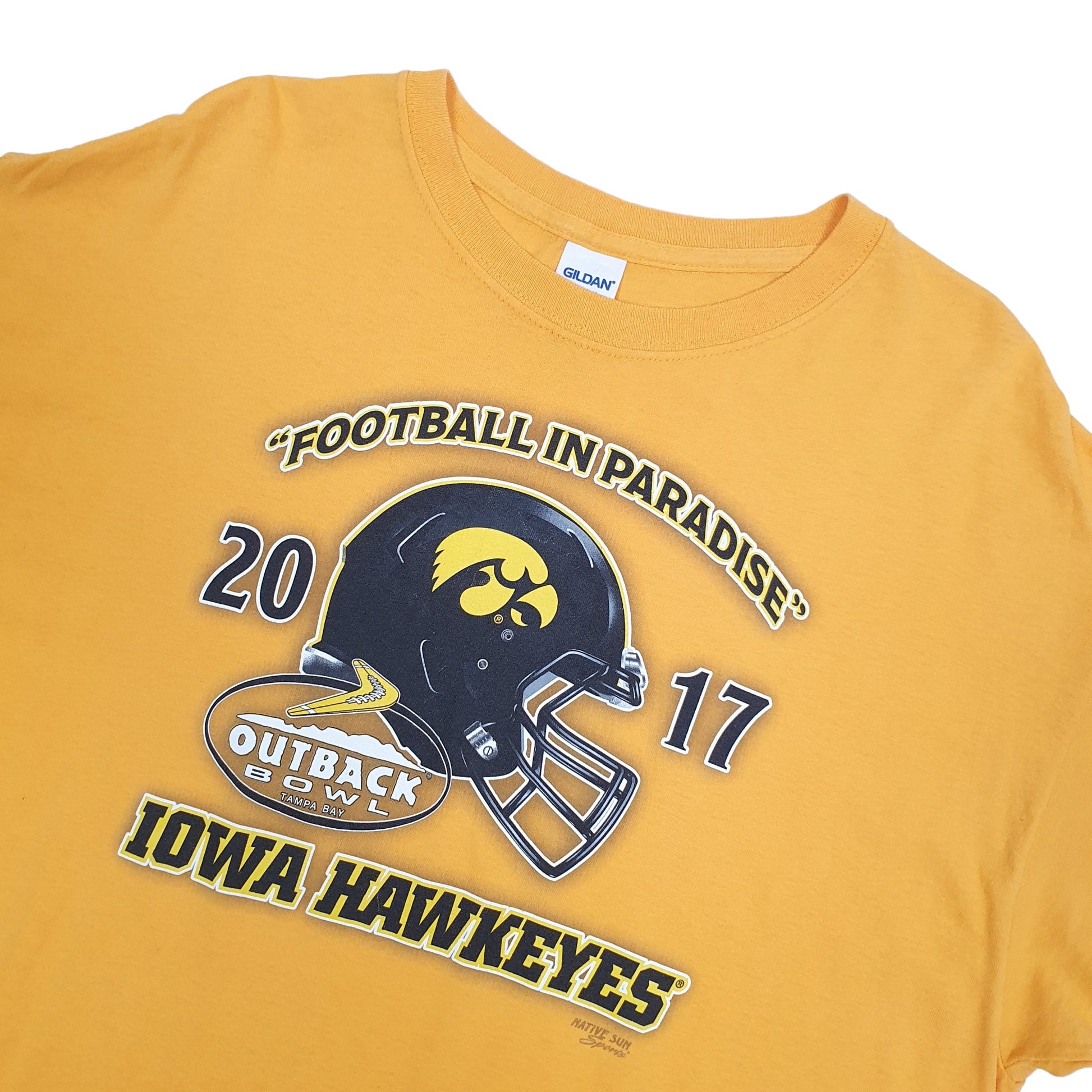 Gildan ISA Iowa Hawkeyes Football Short Sleeve T Shirt Orange