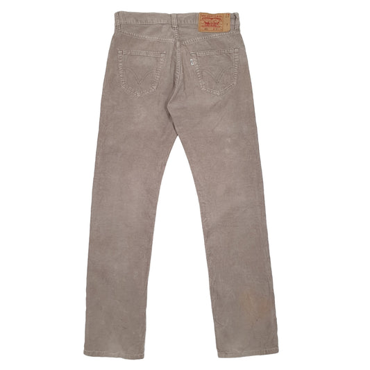 Mens Beige Levis 401 Corduroy Trousers