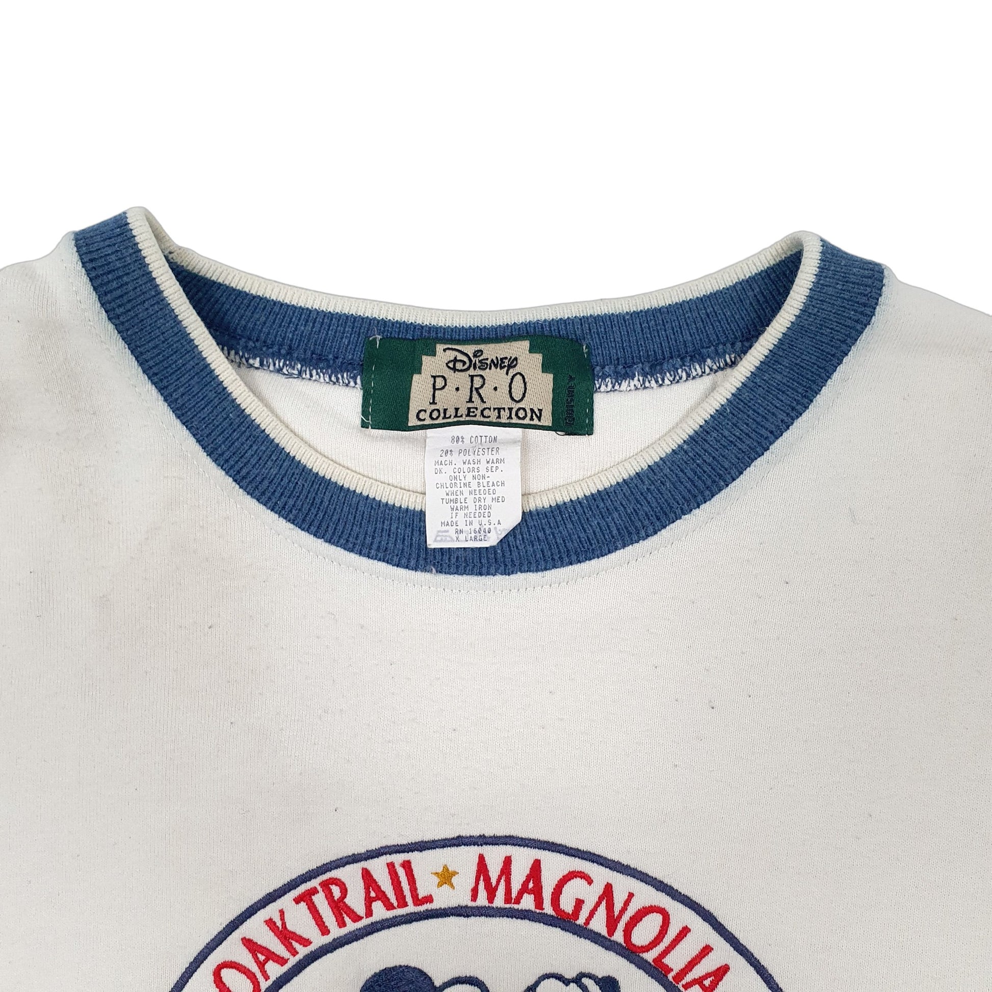 Mens Cream Disney Vintage 1980s P.R.O Mickey Mouse Golf Made in USA Crewneck Jumper