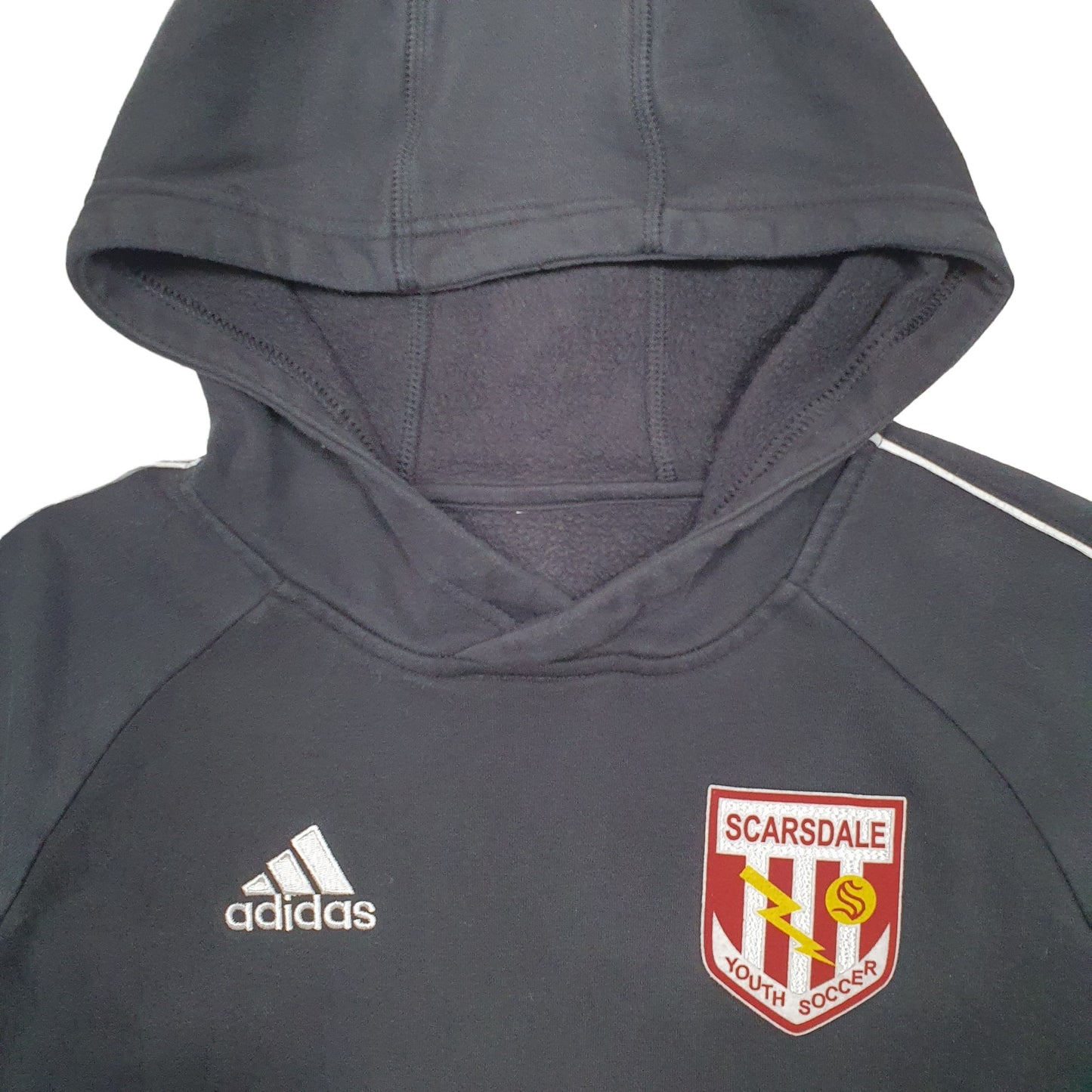Mens Black Adidas Scarsdale Youth Soccer Football Hoodie Jumper