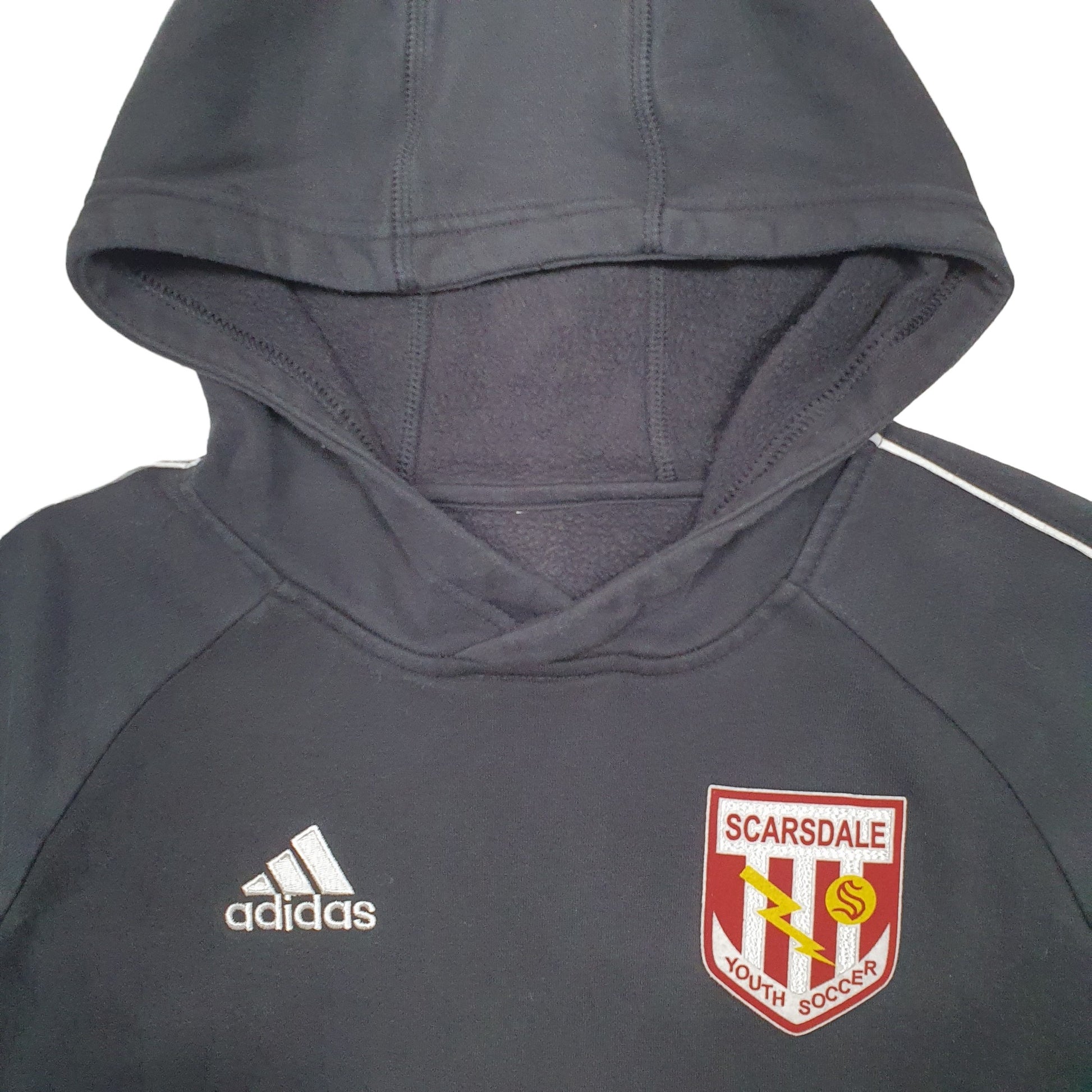 Mens Black Adidas Scarsdale Youth Soccer Football Hoodie Jumper