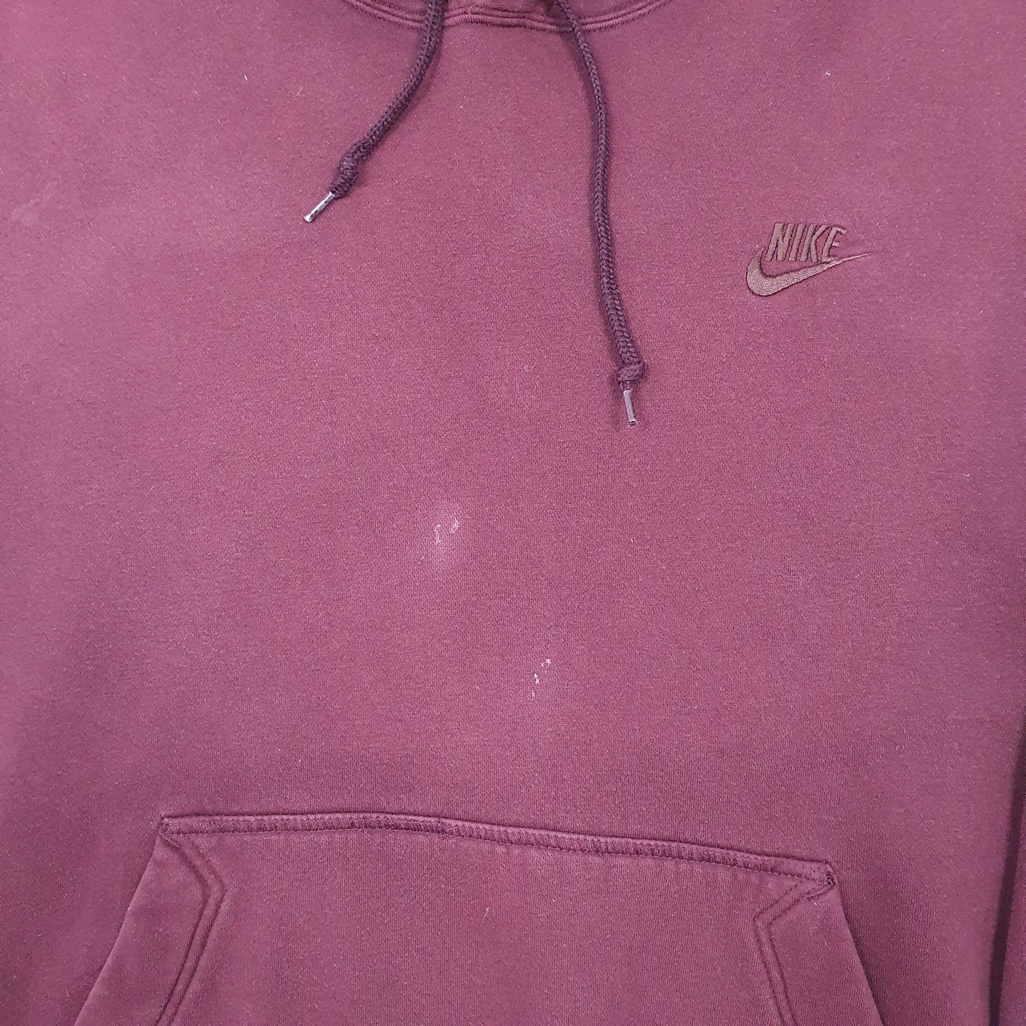 Mens Burgundy Nike Vintage 2000s Y2K Hoodie Jumper