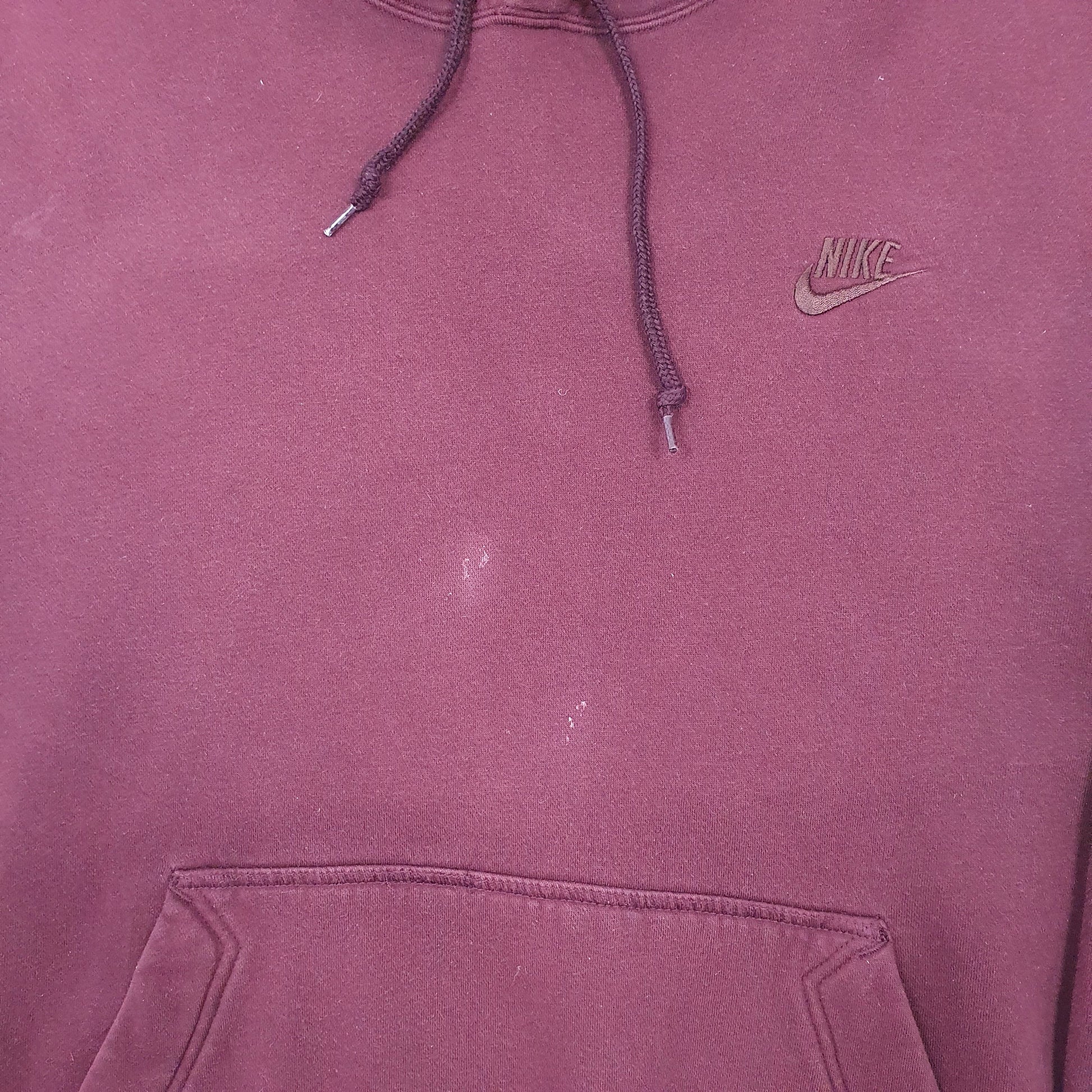 Mens Burgundy Nike Vintage 2000s Y2K Hoodie Jumper