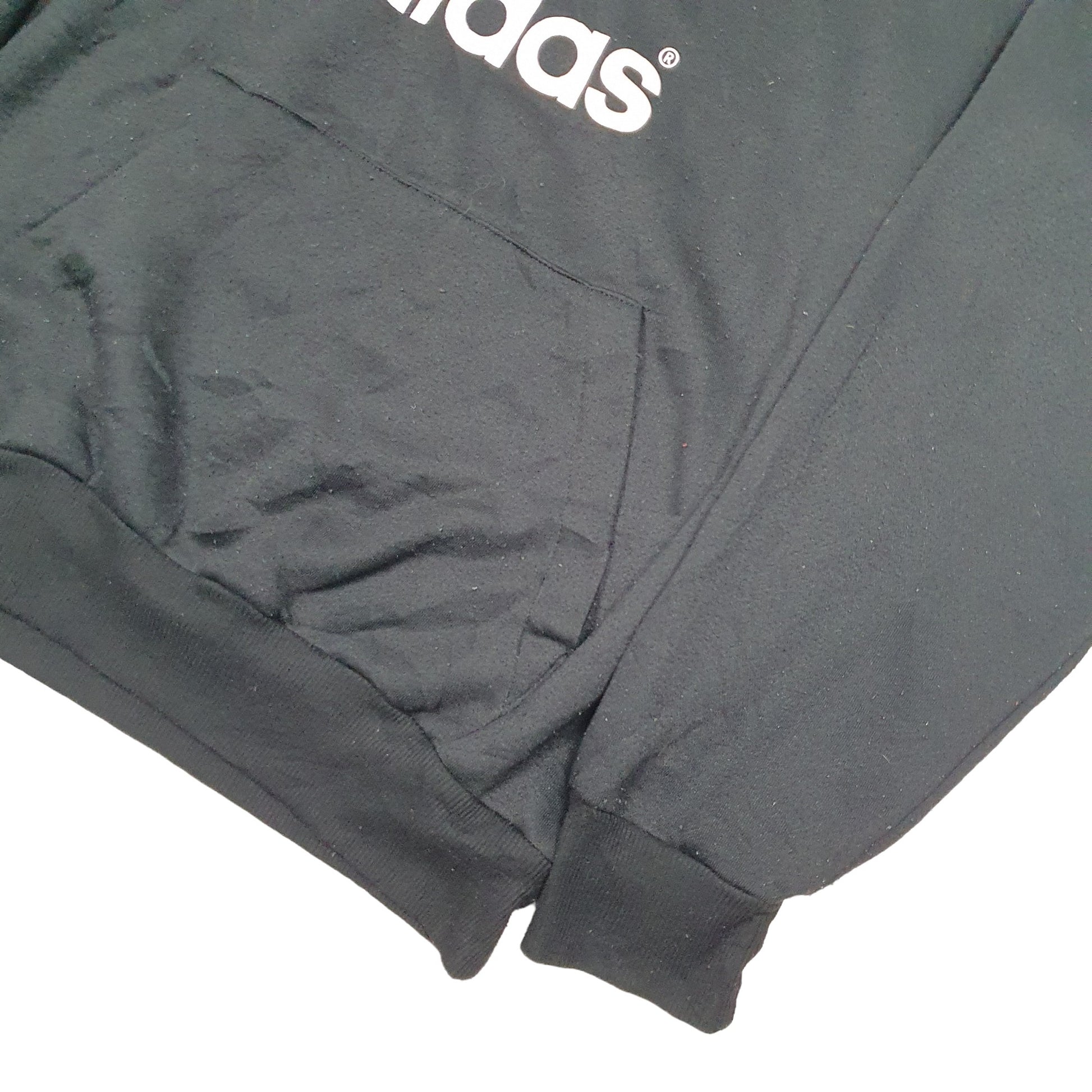 Mens Black Adidas Spellout Hoodie Jumper