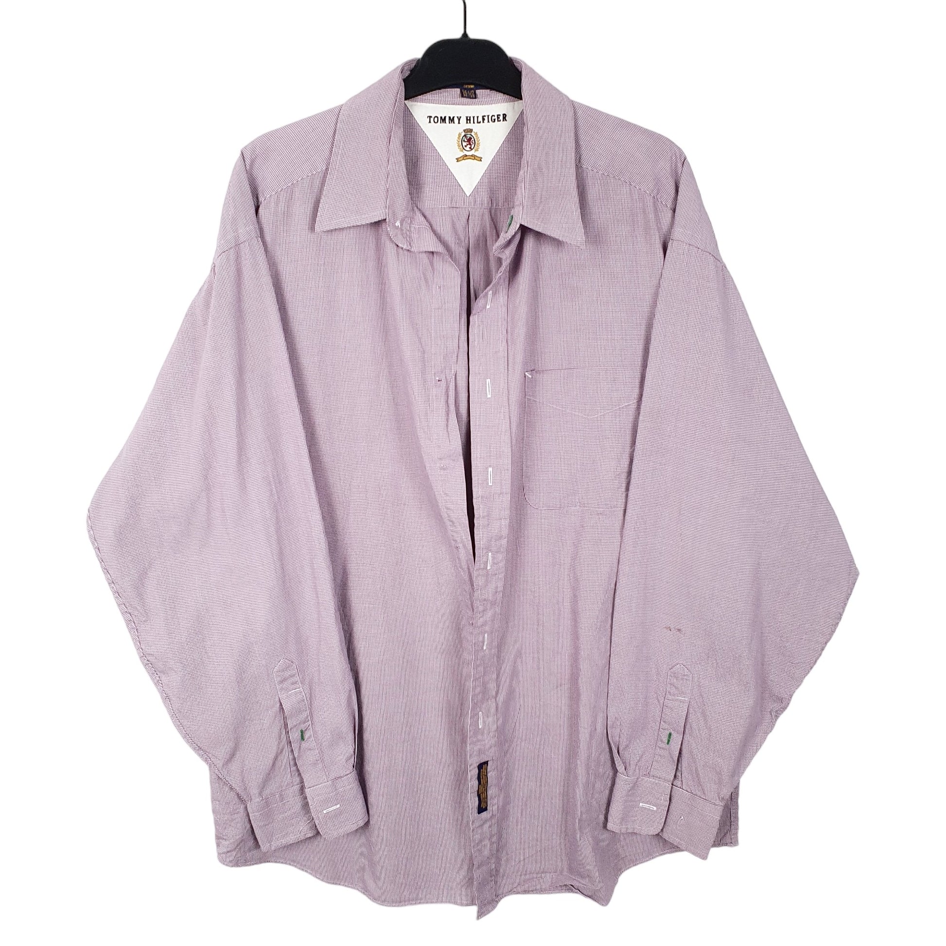 Tommy Hilfiger Long Sleeve Regular Fit Check Shirt Purple