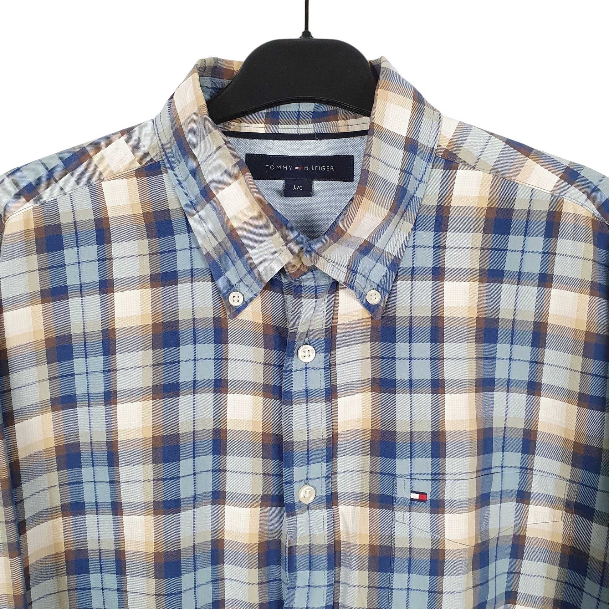 Tommy Hilfiger Long Sleeve Regular Fit Check Shirt Blue