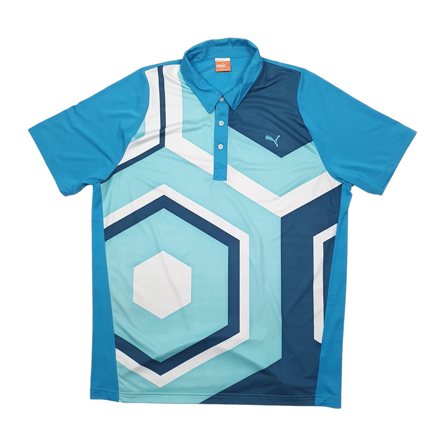 Puma USP Dry Short Sleeve Polyester Polo Shirt Blue