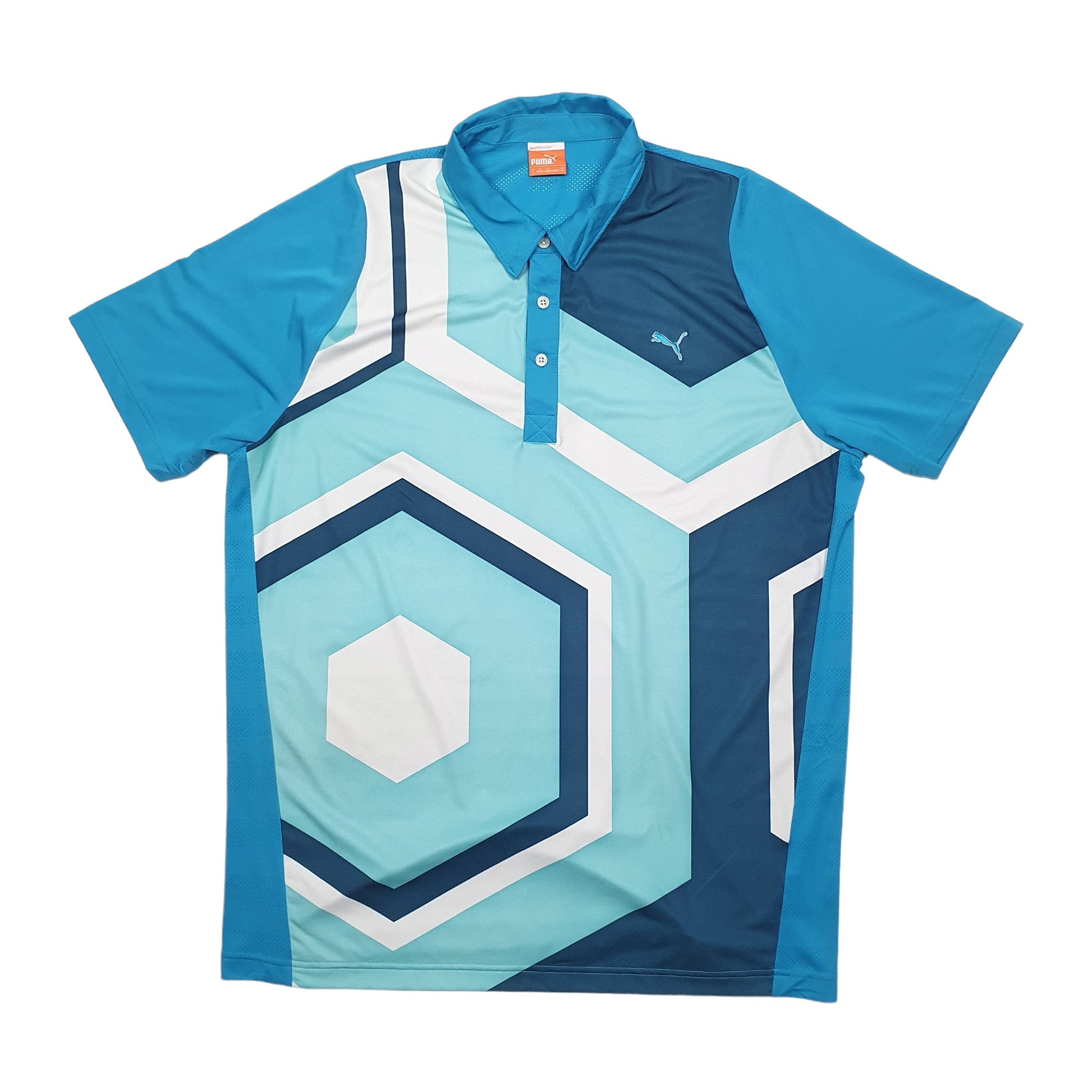 Puma USP Dry Short Sleeve Polyester Polo Shirt Blue