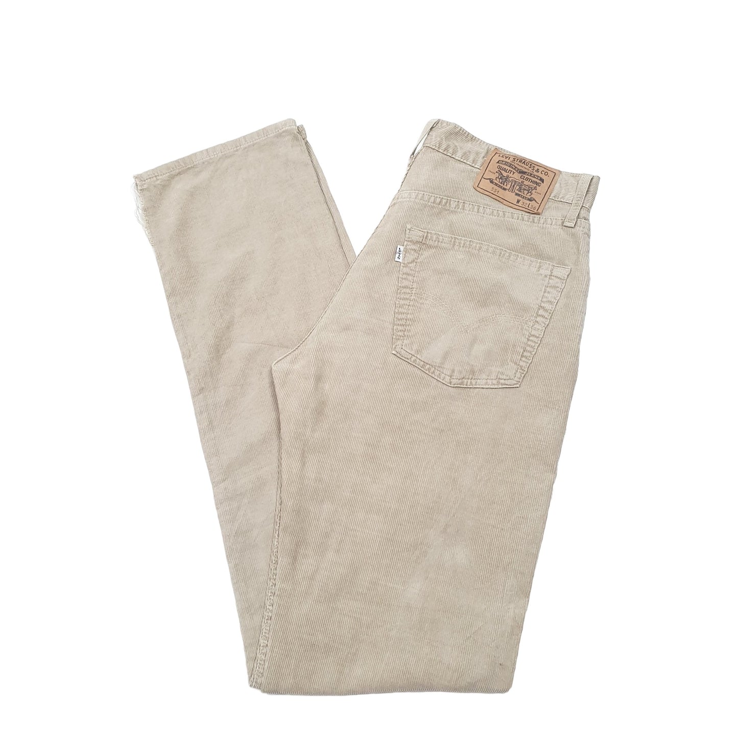 Mens Beige Levis 551 Corduroy Trousers