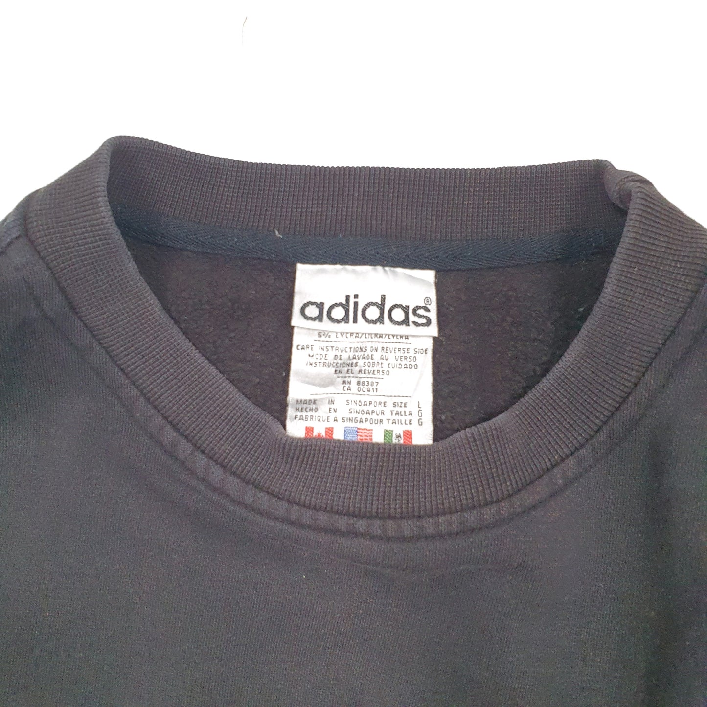 Mens Black Adidas Vintage Crewneck Jumper