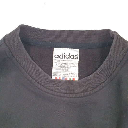 Mens Black Adidas Vintage Crewneck Jumper