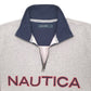 Mens Grey Nautica Spellout Quarter Zip Jumper
