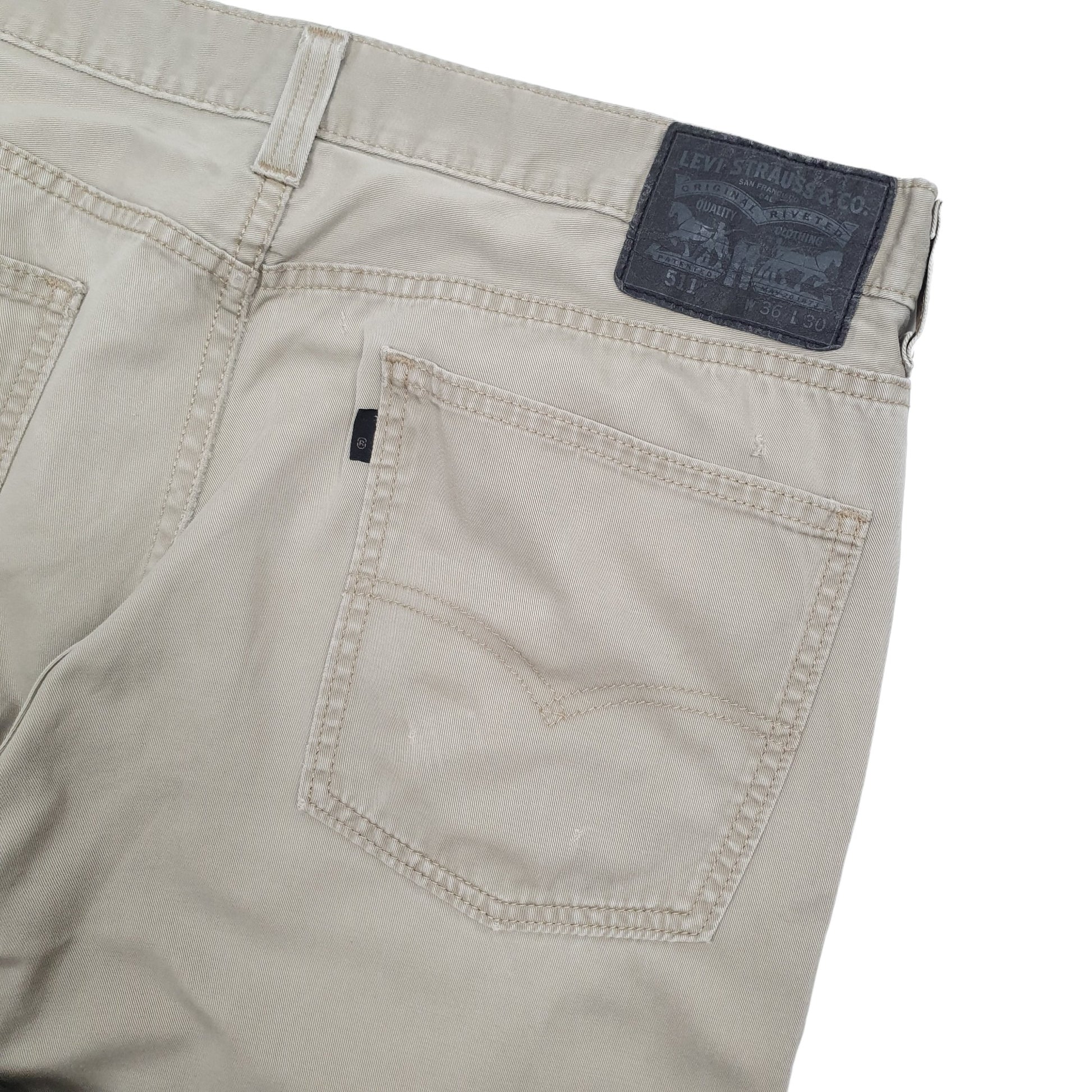 Mens Levis 511 Grey Chino Trousers W36 L30 Grey