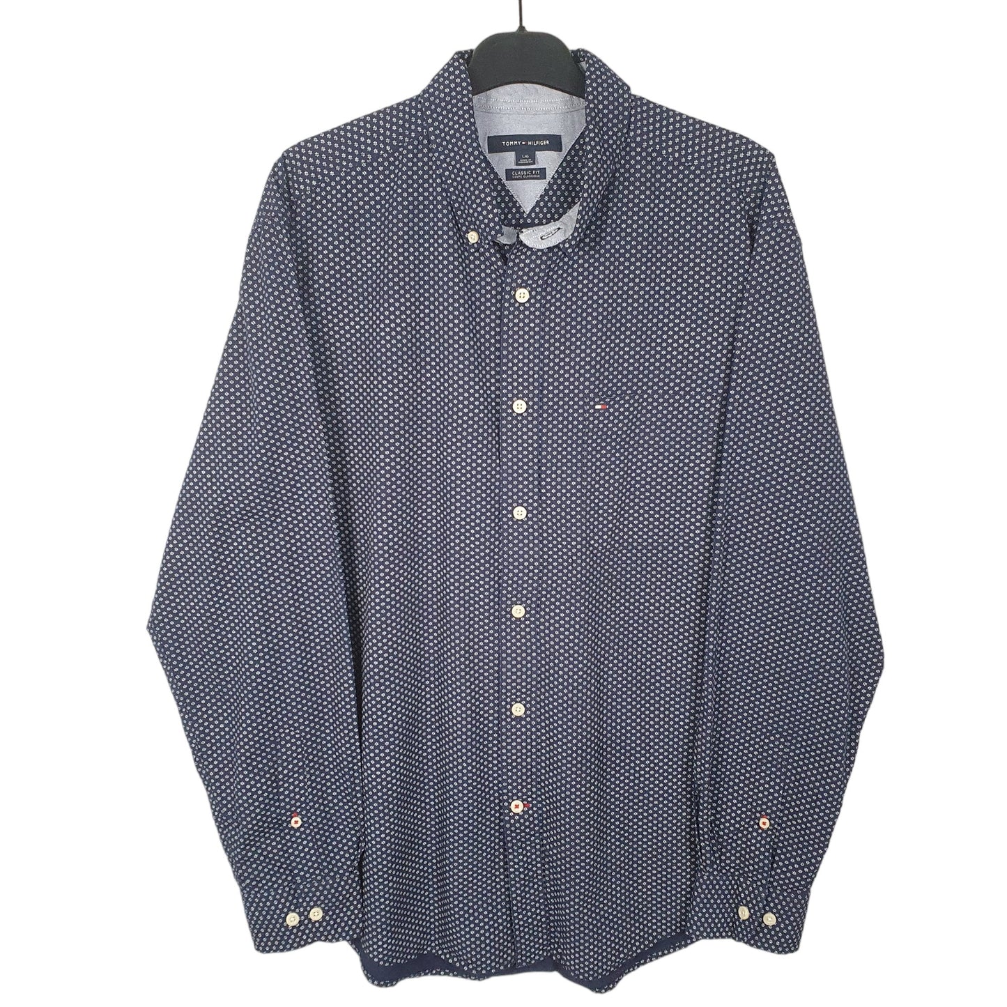 Tommy Hilfiger Floral Long Sleeve Classic Fit Shirt Navy