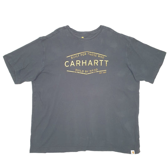Mens Black Carhartt Work Wear Spellout Short Sleeve T Shirt