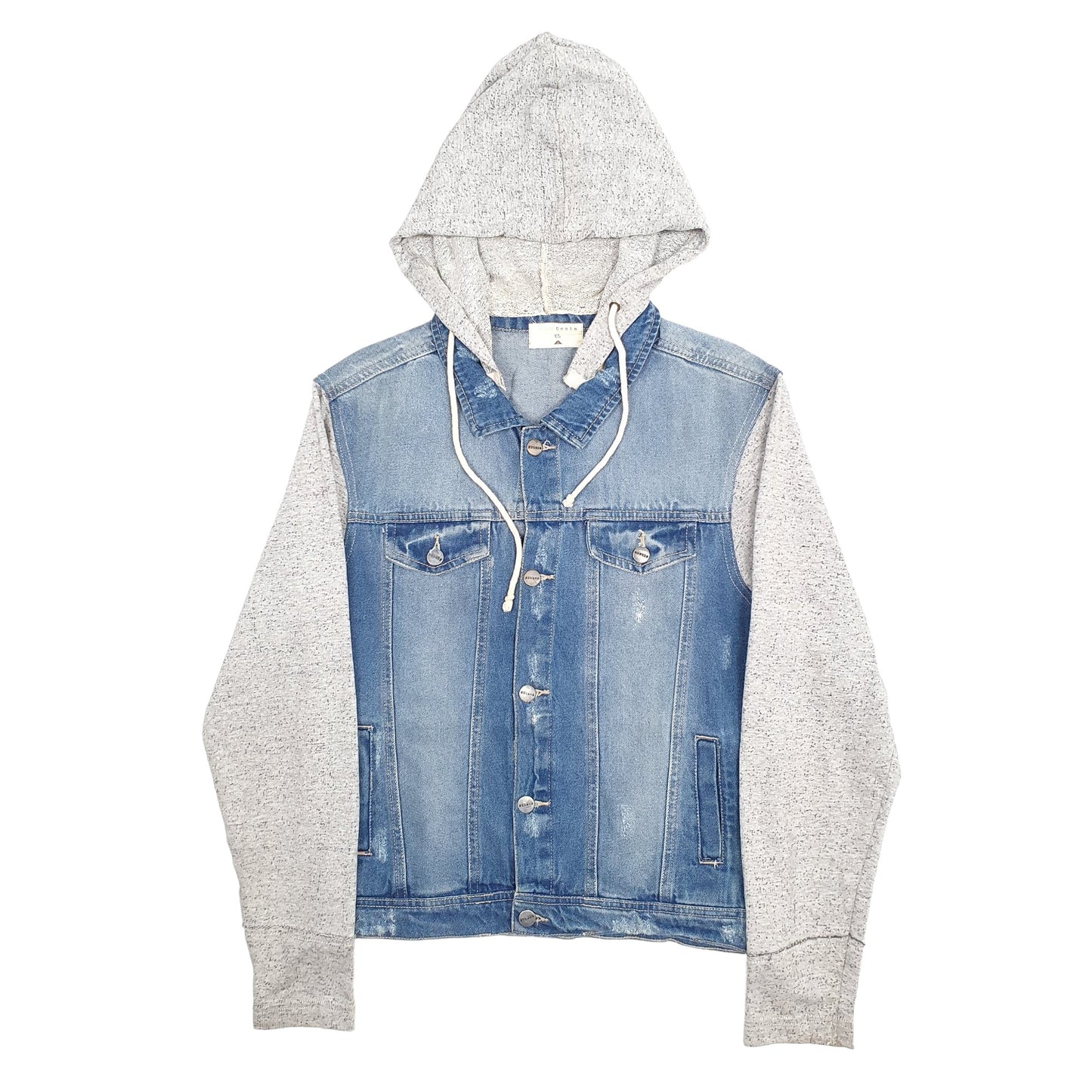 Womens Blue Shana Hoodie trucker Denim Jacket Coat