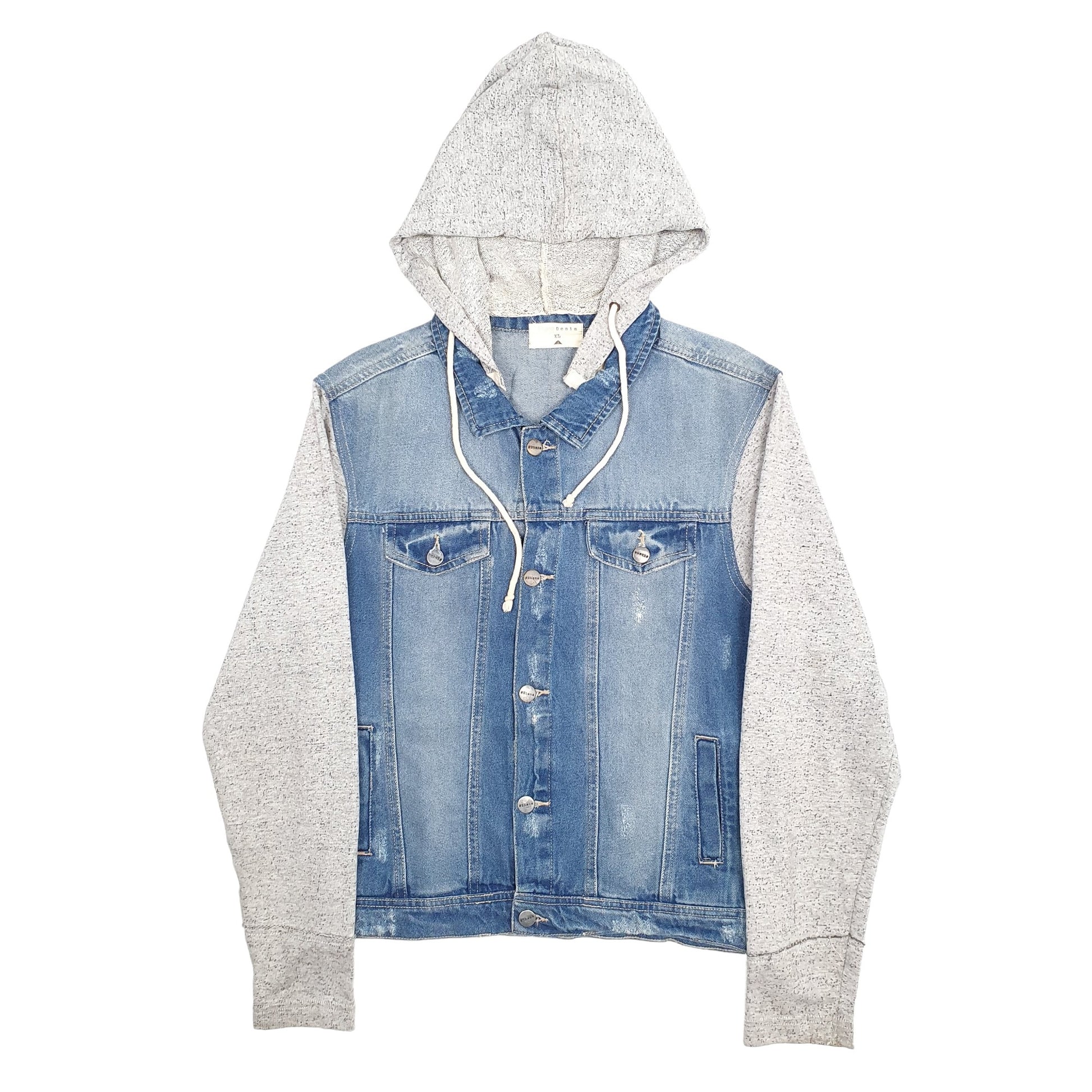 Womens Blue Shana Hoodie trucker Denim Jacket Coat