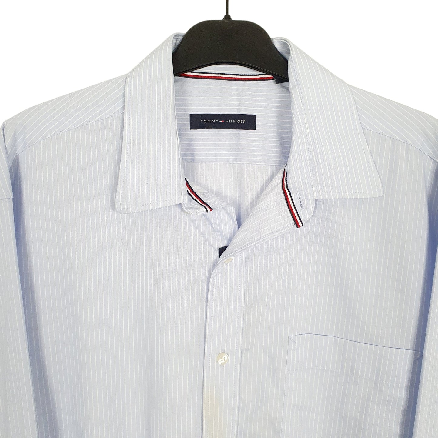Tommy Hilfiger Long Sleeve Regular Fit Pinstripe Shirt Blue