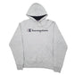 Mens Grey Champion Spellout Hoodie Jumper