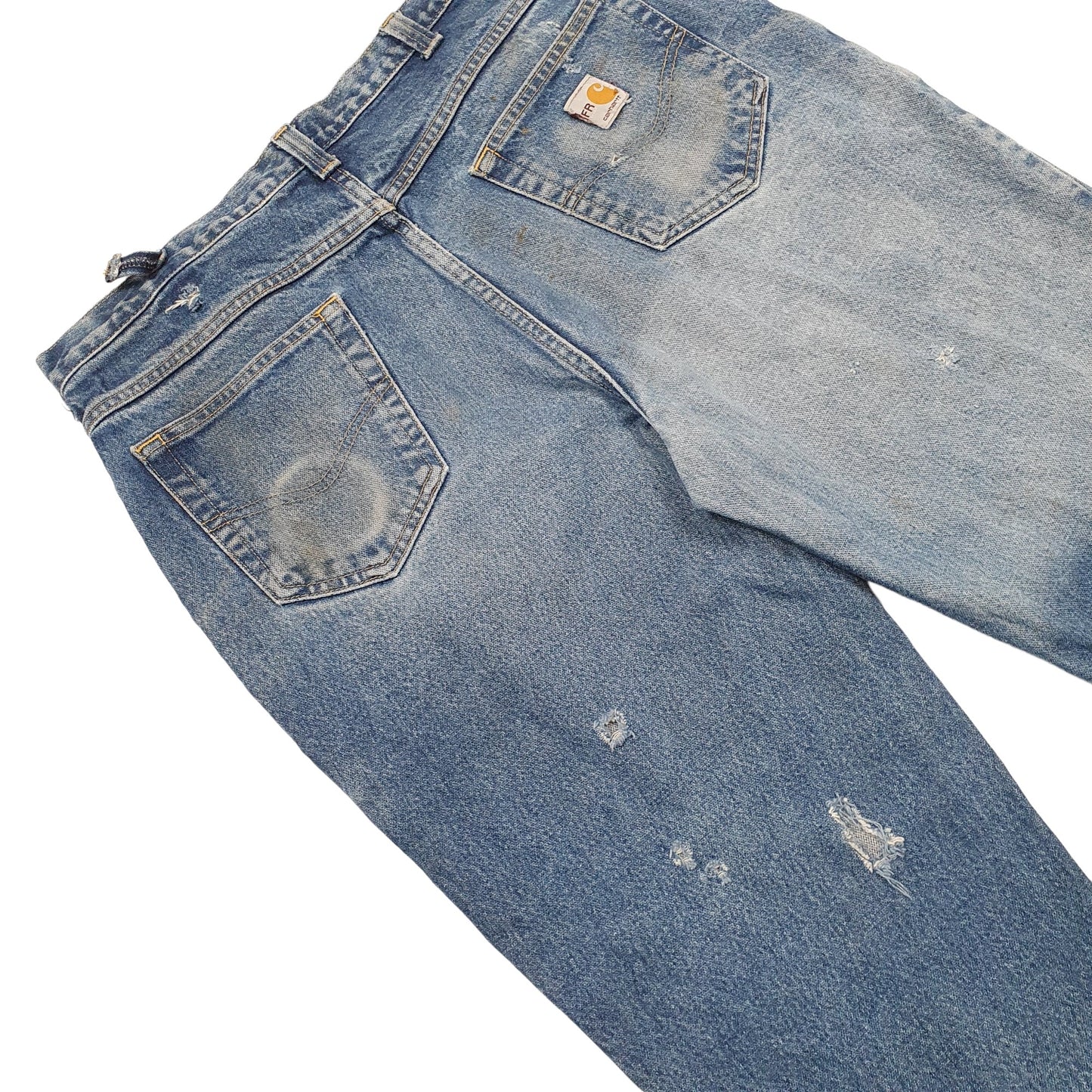 Mens Blue Carhartt Fire Resistant Carpenter Trousers