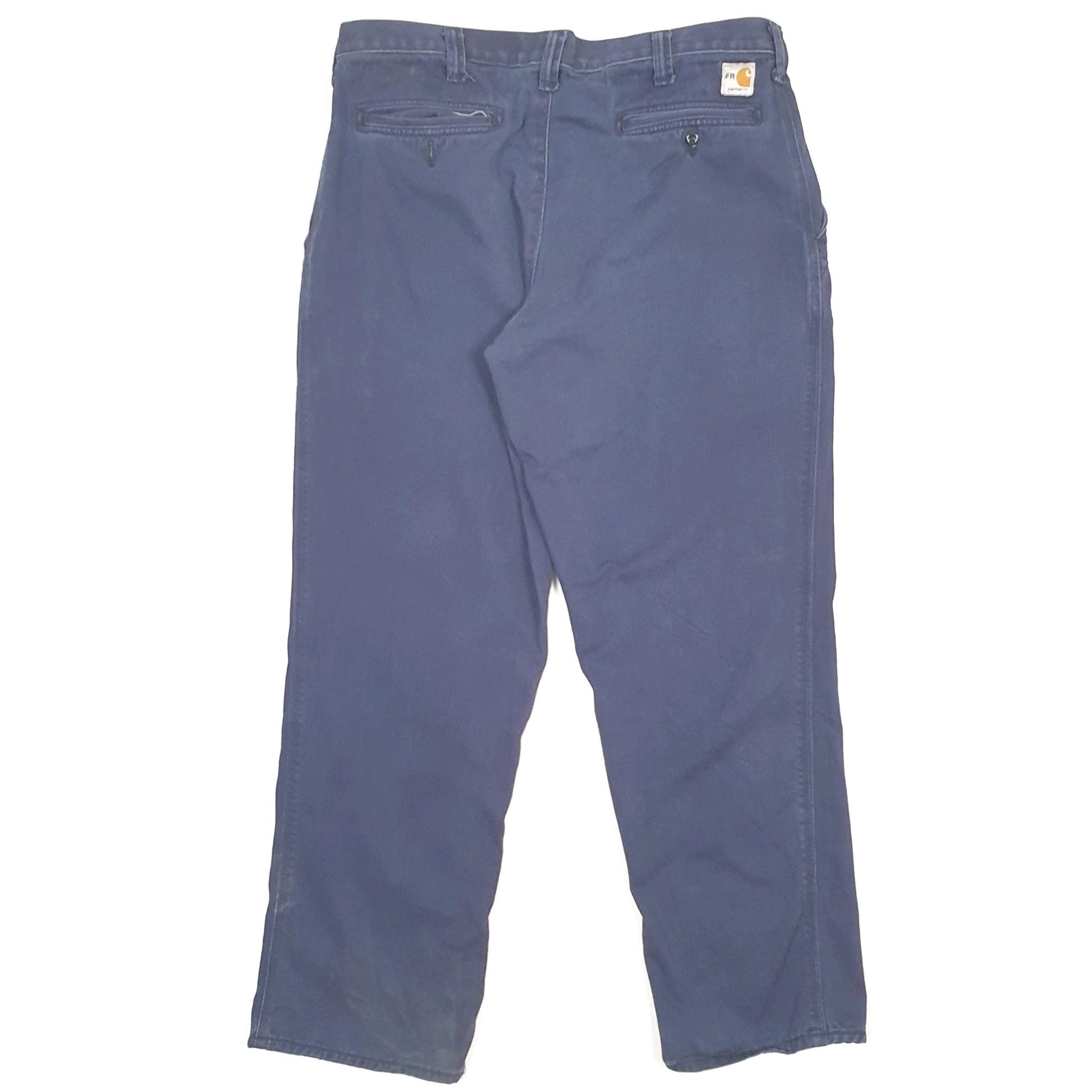 Mens Carhartt Regular Navy Chino Trousers W36 L31 Navy