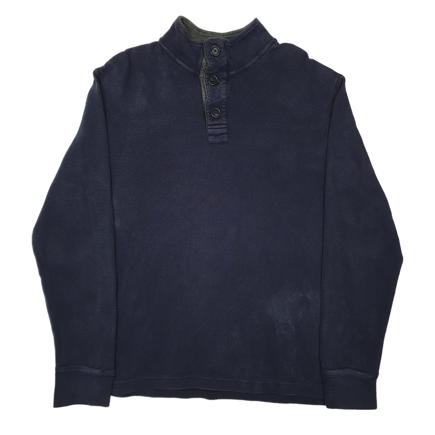 Mens Navy Tommy Hilfiger Button Quarter Zip Jumper