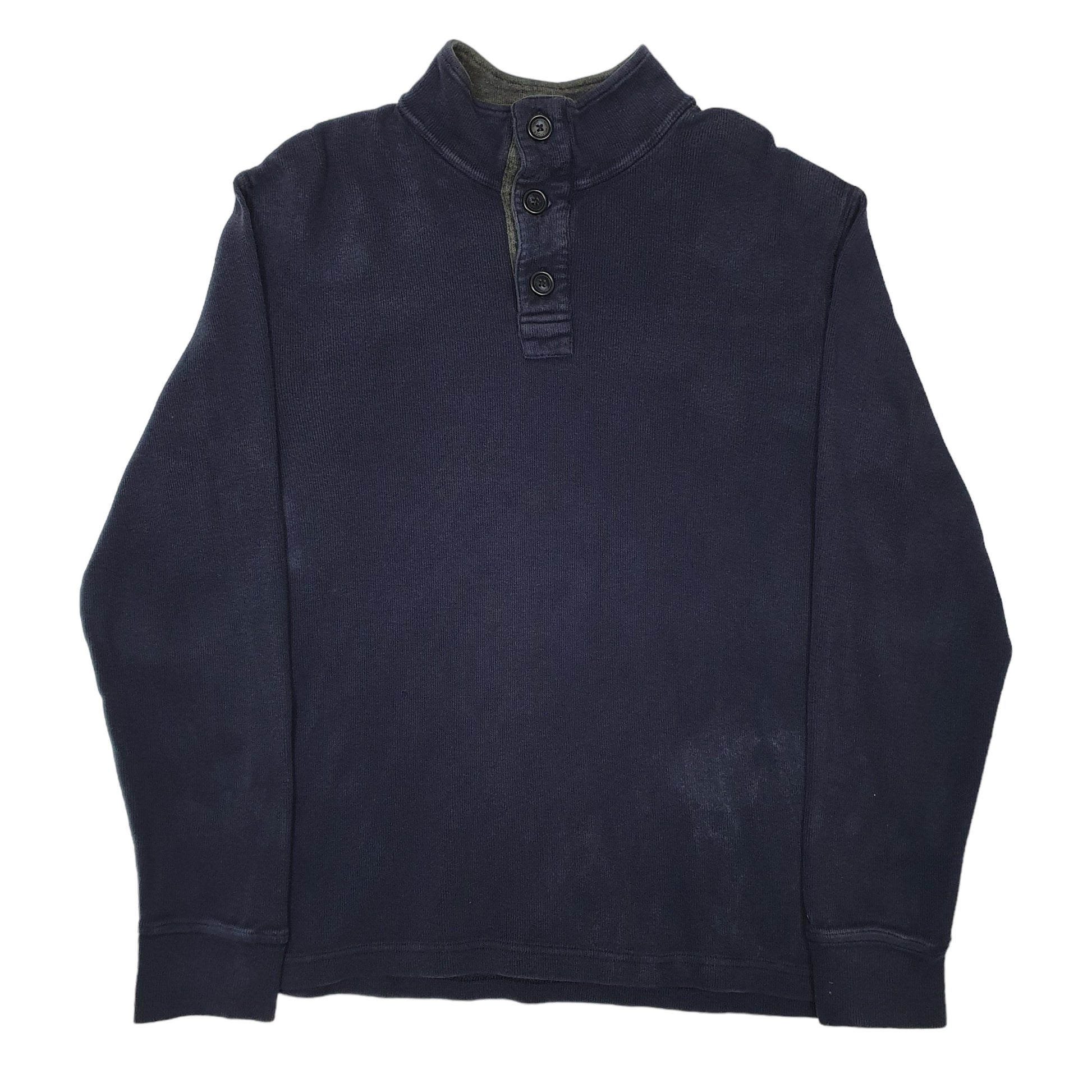 Mens Navy Tommy Hilfiger Button Quarter Zip Jumper