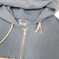 Womens Blue Champion Vintage 1970s Made in USA Hoodie Full Zip Jumper