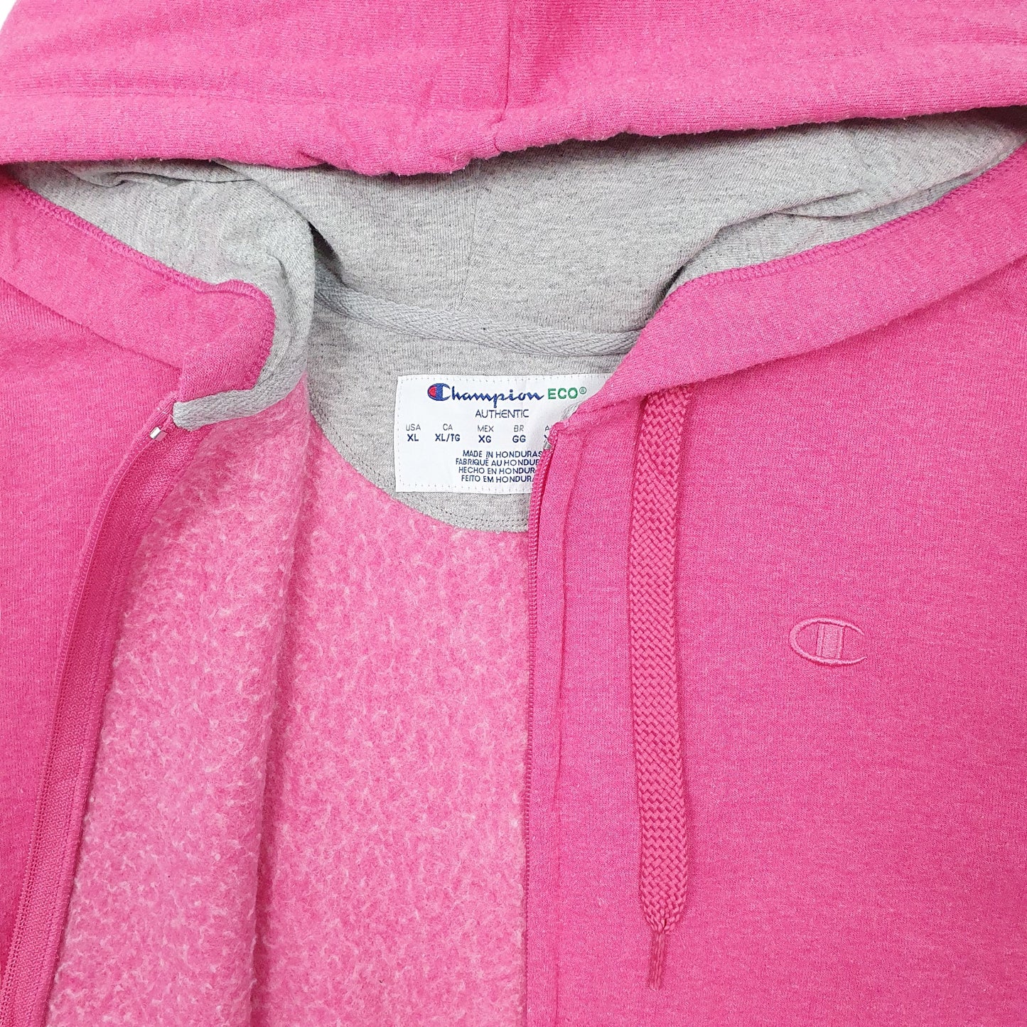 Womens Pink Champion Hoodie Full Zip Jumper